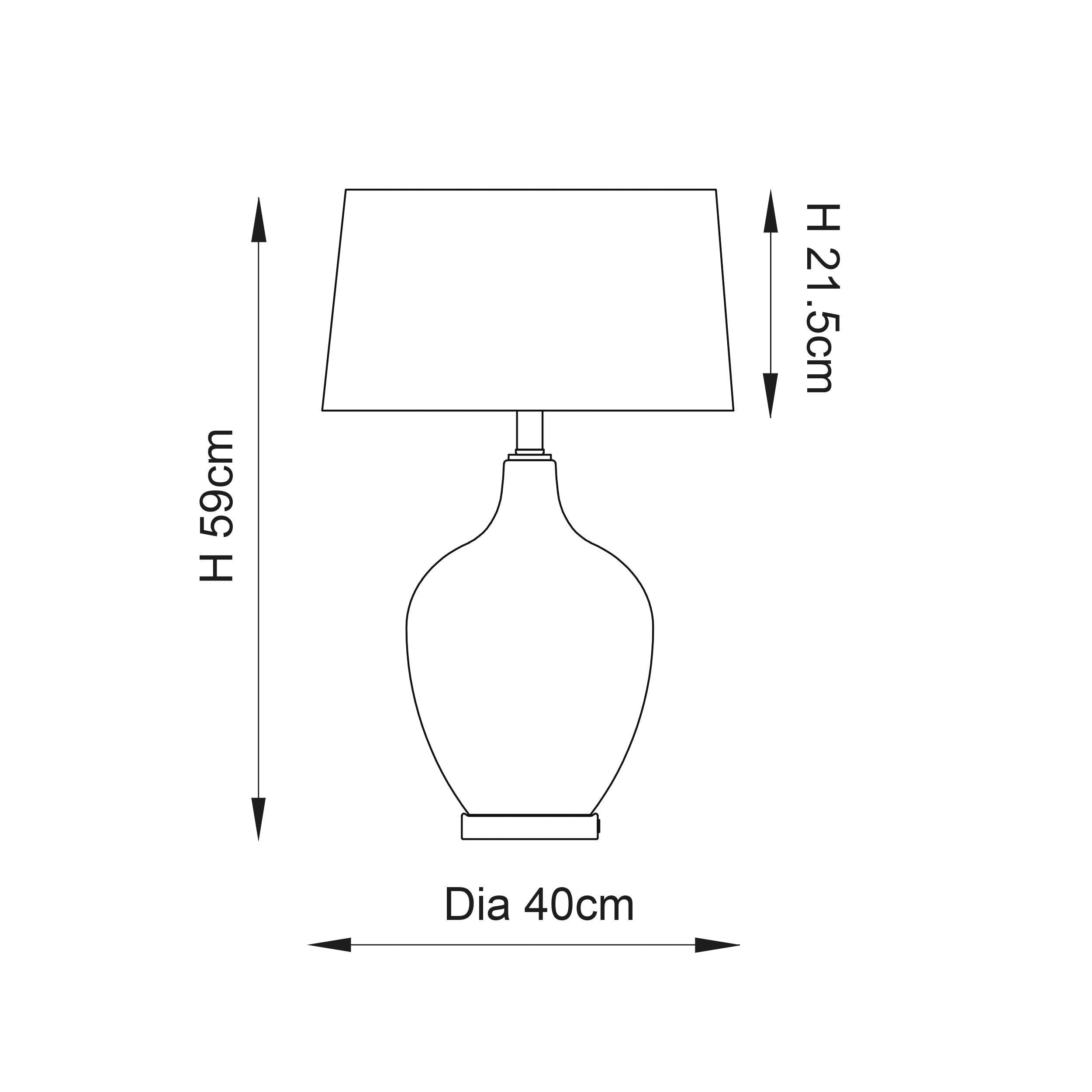Endon Ilsa 1 Light Black Glass Table Lamp with Mink Shade - Modern Home Office & Living Room Lighting Decor