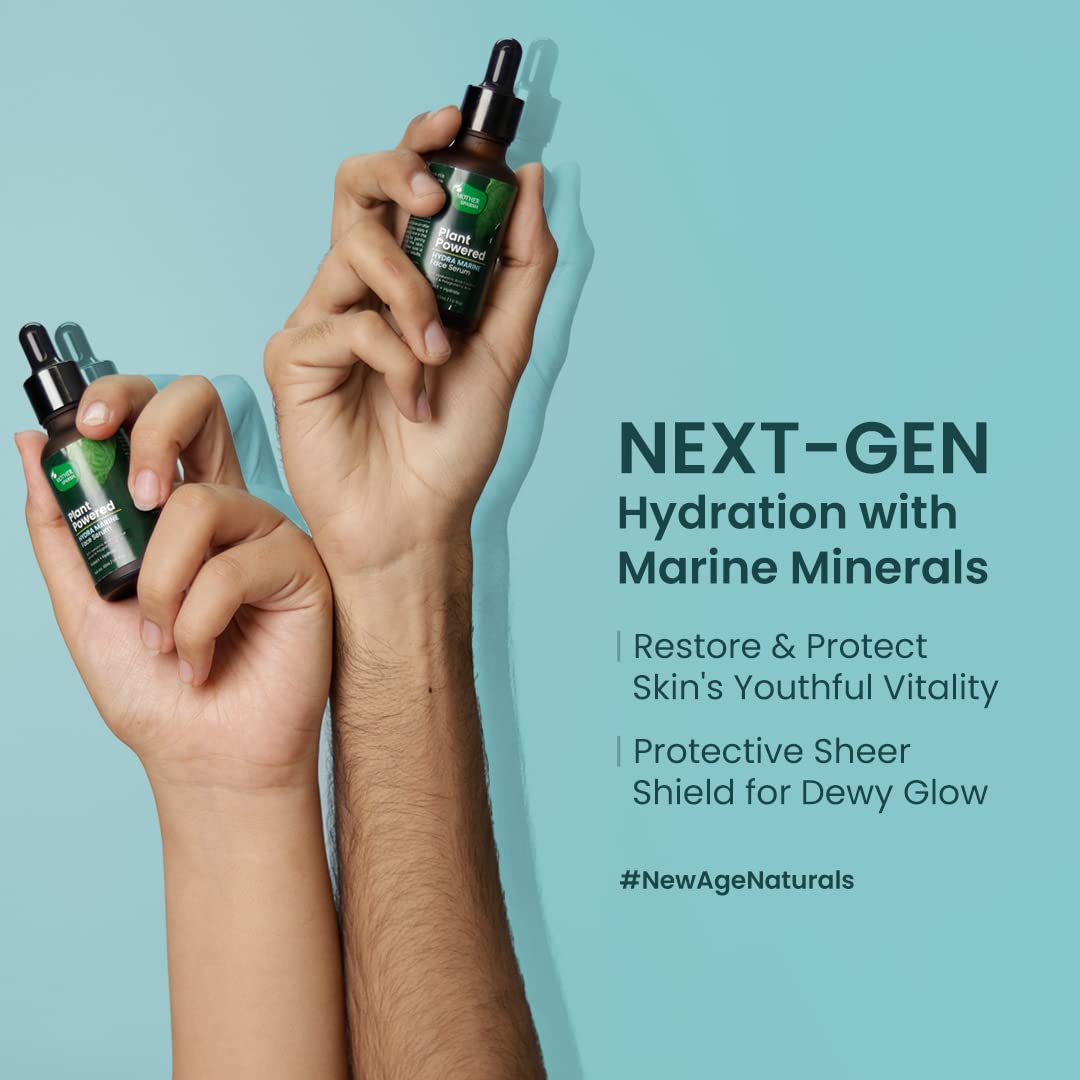 Mother Sparsh Plant-Powered Hydra Marine Face Serum with Marine Minerals | Lightweight Hydrating Formula for Glowing Skin | 30ml | Perfect for Daily Skincare Routine & Travel