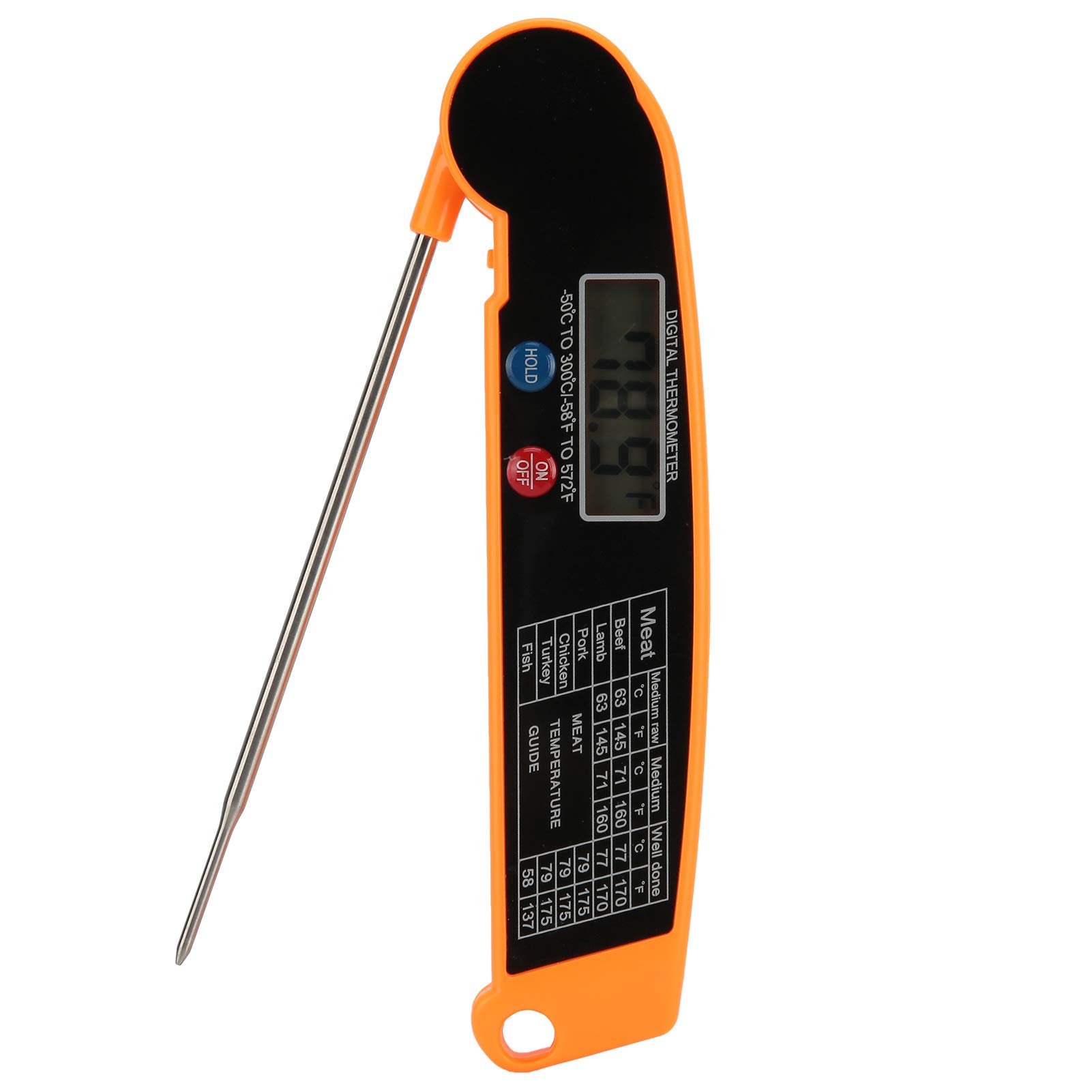 2-Color Wireless Digital Meat Thermometer with Foldable Probe & LCD Display - Instant Read Waterproof Cooking Thermometer for BBQ, Smoker, Grill, Oven - Perfect for Grilling, Smoking, Baking and Kitchen Use