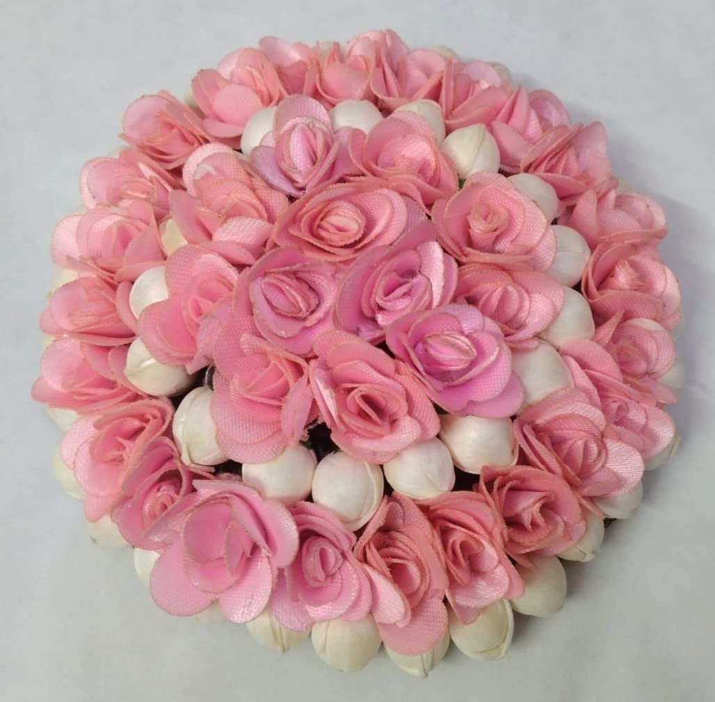 Beautiful Artificial Hair Flower Gajara Bun Maker - South Indian Hair Accessories for Women (Multicolor, Pack of 1) | Perfect for Weddings, Festivals & Traditional Hairstyles