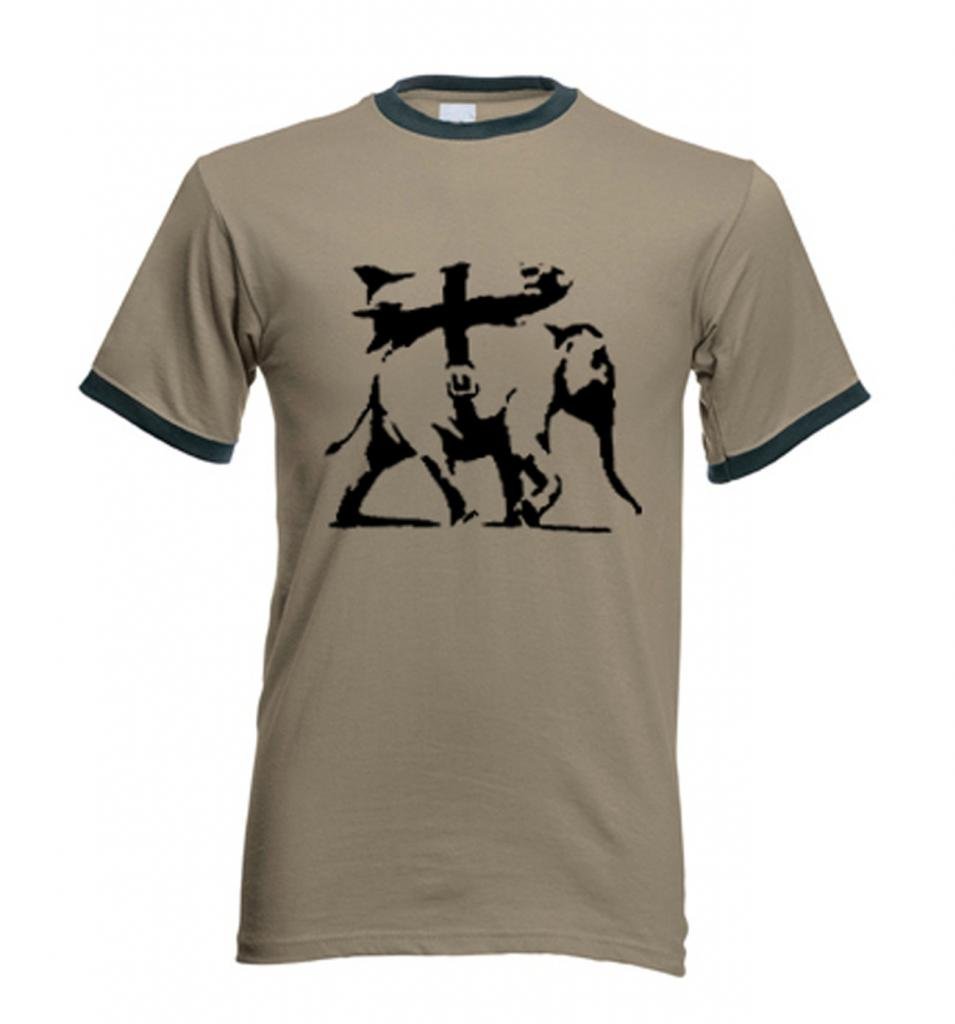 Men's Banksy Heavy Weaponry Elephant Graphic T-Shirt - Tribal Art Streetwear for Casual Wear & Urban Fashion