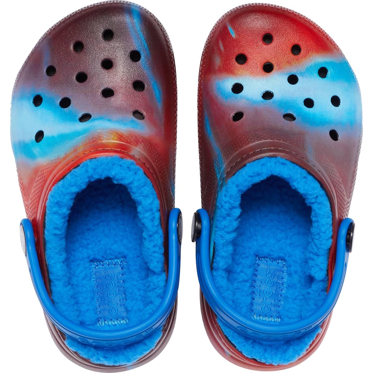 Crocs Unisex Kids' Classic Marbled Tie Dye Lined Clogs - Comfortable Slip-On Water Shoes for Boys & Girls, Perfect for Beach, Pool, and Outdoor Play