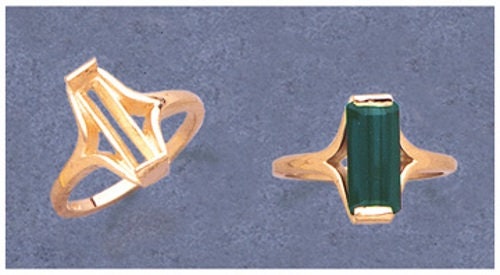 7-12mm Tourmaline Cut Pre-Notched Blank Ring Setting - Sterling Silver or 14K Gold - Size 7 (163476/143476) - Perfect for Custom Jewelry Making & Engagement Ring Designs