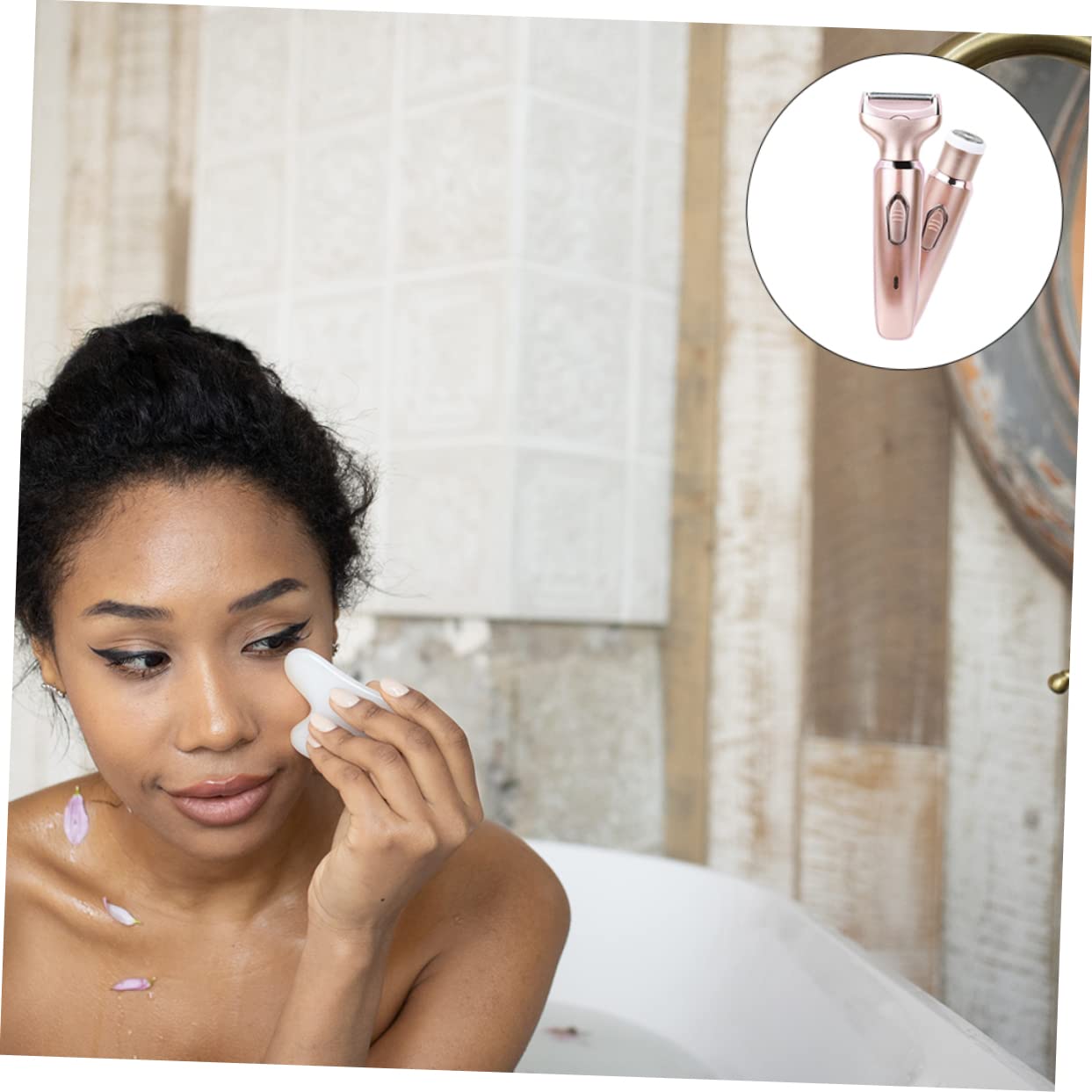FOMIYES 2-in-1 Rechargeable Women's Hair Removal Shaver - Painless Trimmer for Face, Lips, Chin, Bikini, Arms & Legs | At-Home Hair Removal & Grooming for Smooth Skin