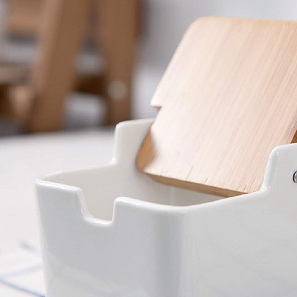 2-Pack Japanese-Style Bamboo Condiment Storage Containers - Salt and Pepper Shakers, Spice Jars with Lids - Perfect for Kitchen, Dining Table, and Restaurant Use