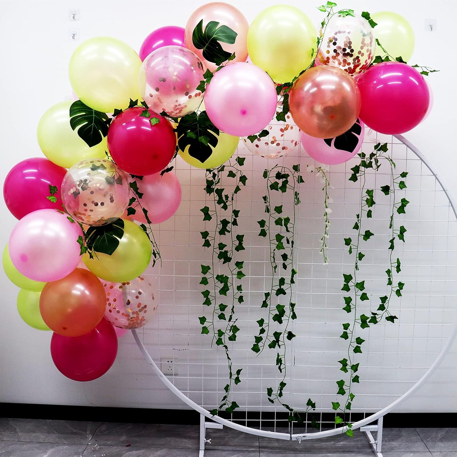 68-Piece Tropical Hawaiian Party Decorations Set - Palm Leaves, Balloons for Luau, Summer, Aloha, Moana, Tiki Birthday & Baby Shower - Perfect for Beach Themed Parties, Hawaiian Luaus & Tropical Celebrations