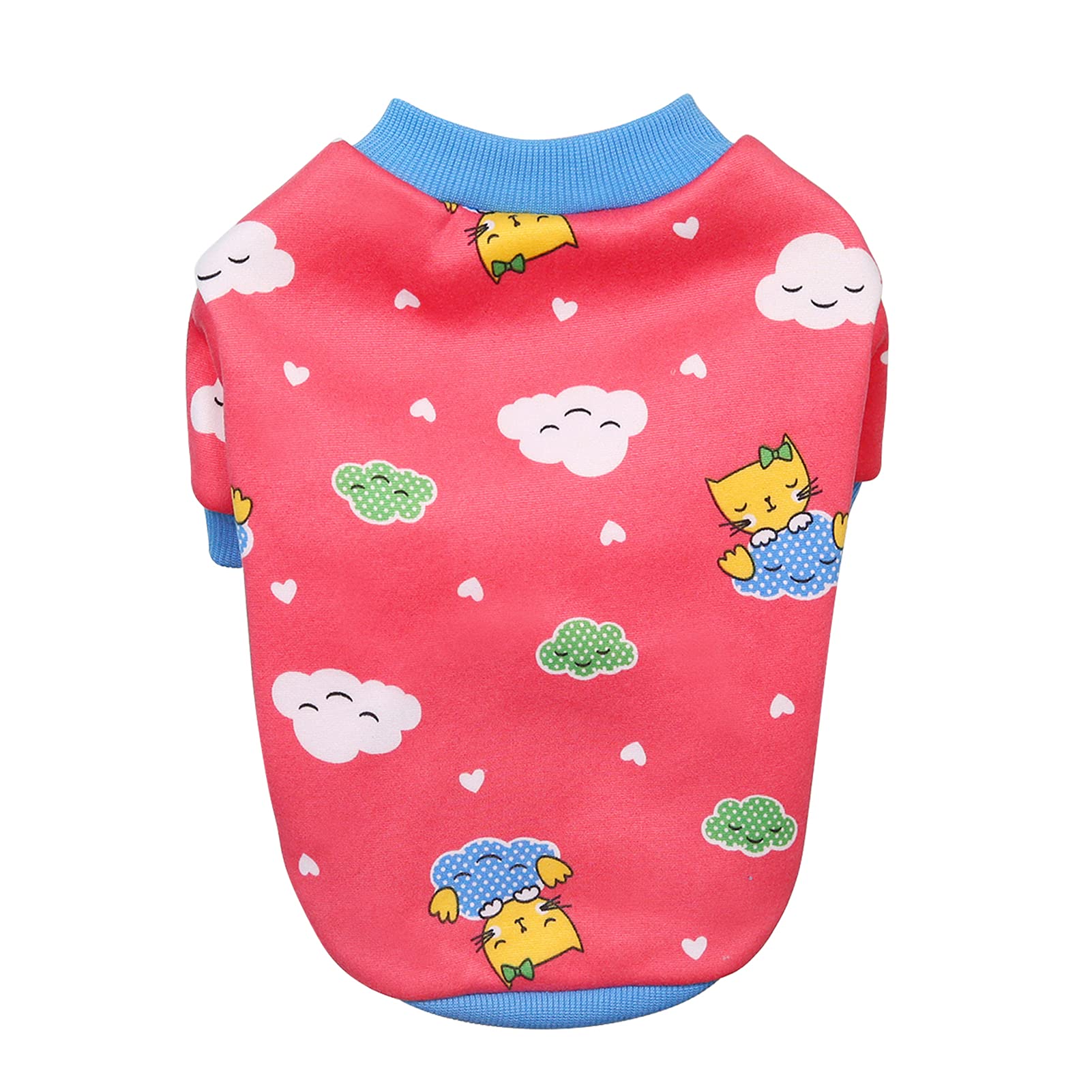 Cartoon Dog Shirt - Blue XL Pet Clothes for Summer Outings