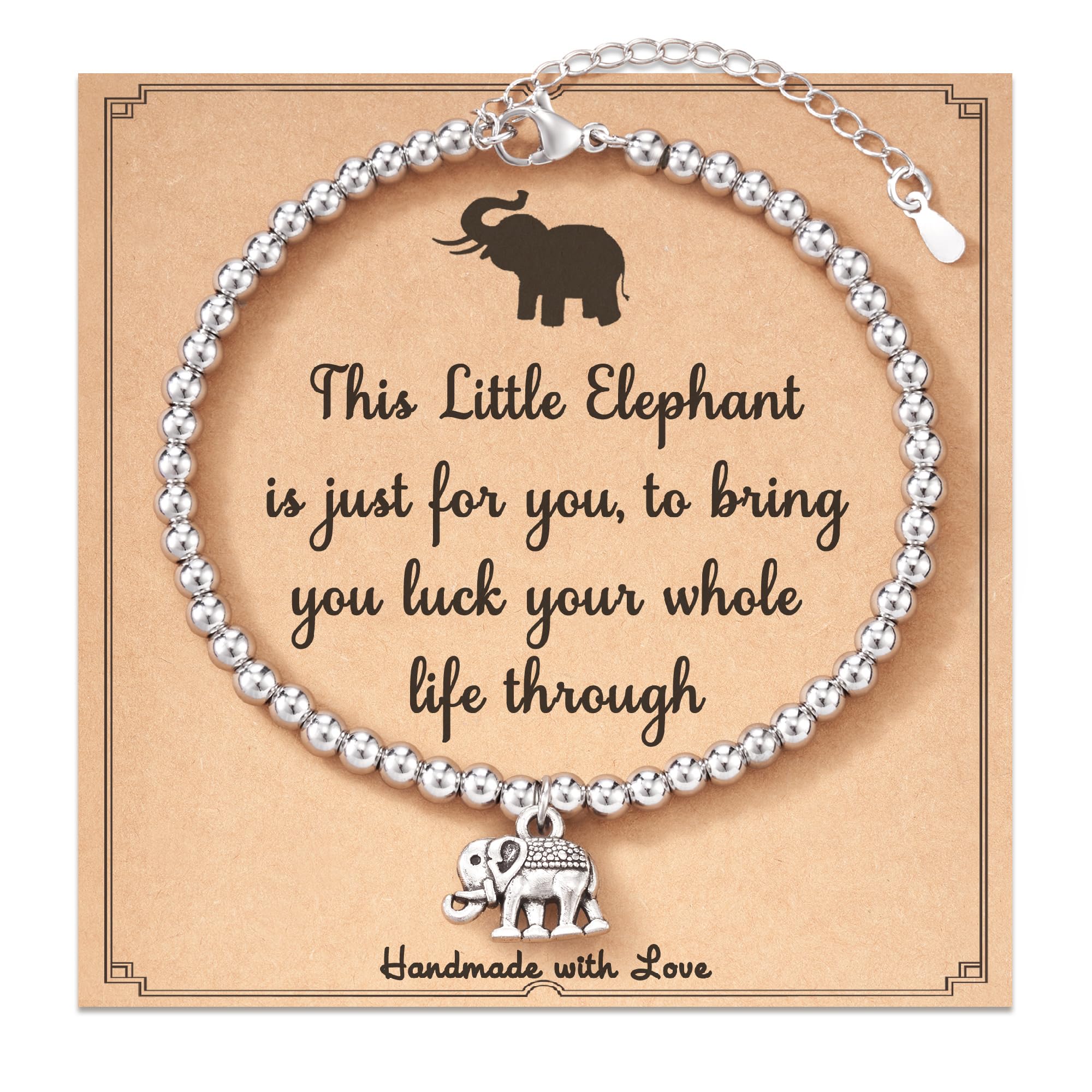 Lucky Elephant Charm Bracelet for Women & Girls - Thoughtful Friendship Gift for Good Luck & Positive Vibes | Perfect for Birthdays, Anniversaries & Everyday Wear
