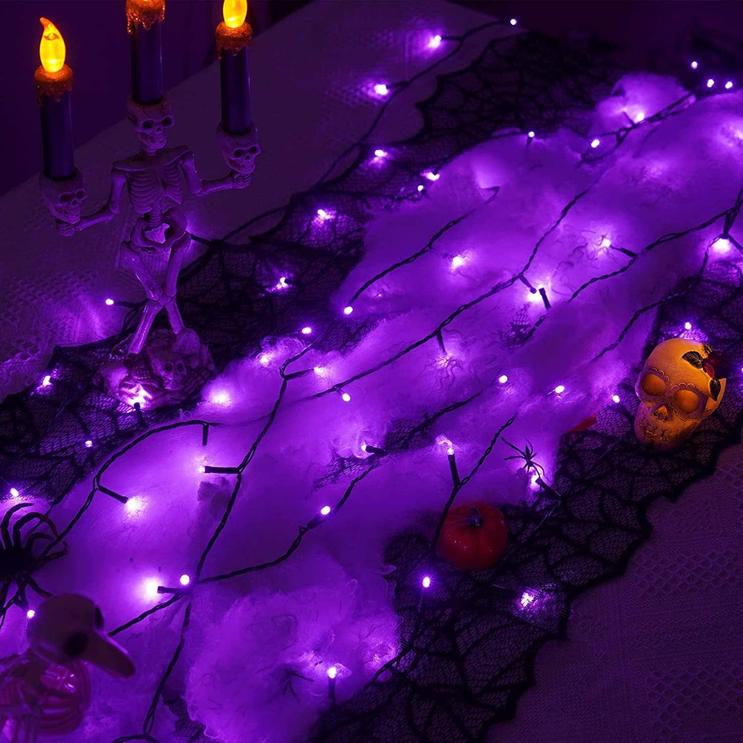 YEGUO 200 LED Purple Christmas String Lights - 66ft Waterproof Outdoor & Indoor Holiday Lights with 8 Modes, Green Wire Twinkle Plug-in Lights for Christmas Tree, Party, Wedding, Garden, and Home Decoration