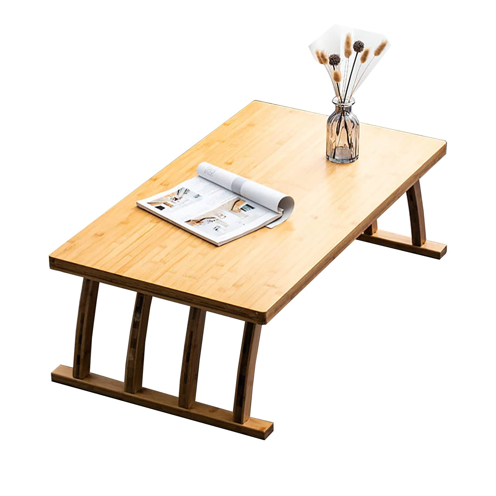ZSH Japanese Style Low Bamboo Coffee Table - 90x50x30cm Tami Floor Table for Living Room, Balcony, Study & Small Dining | Perfect for Tea Ceremonies, Meditation & Minimalist Home Decor (H30cm, Color C)