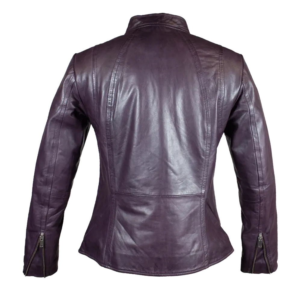 BOL Women's Zip Pocket Leather Jacket - Stylish Faux Leather Biker Jacket with Zipper Pockets for Casual Outings & Night Out