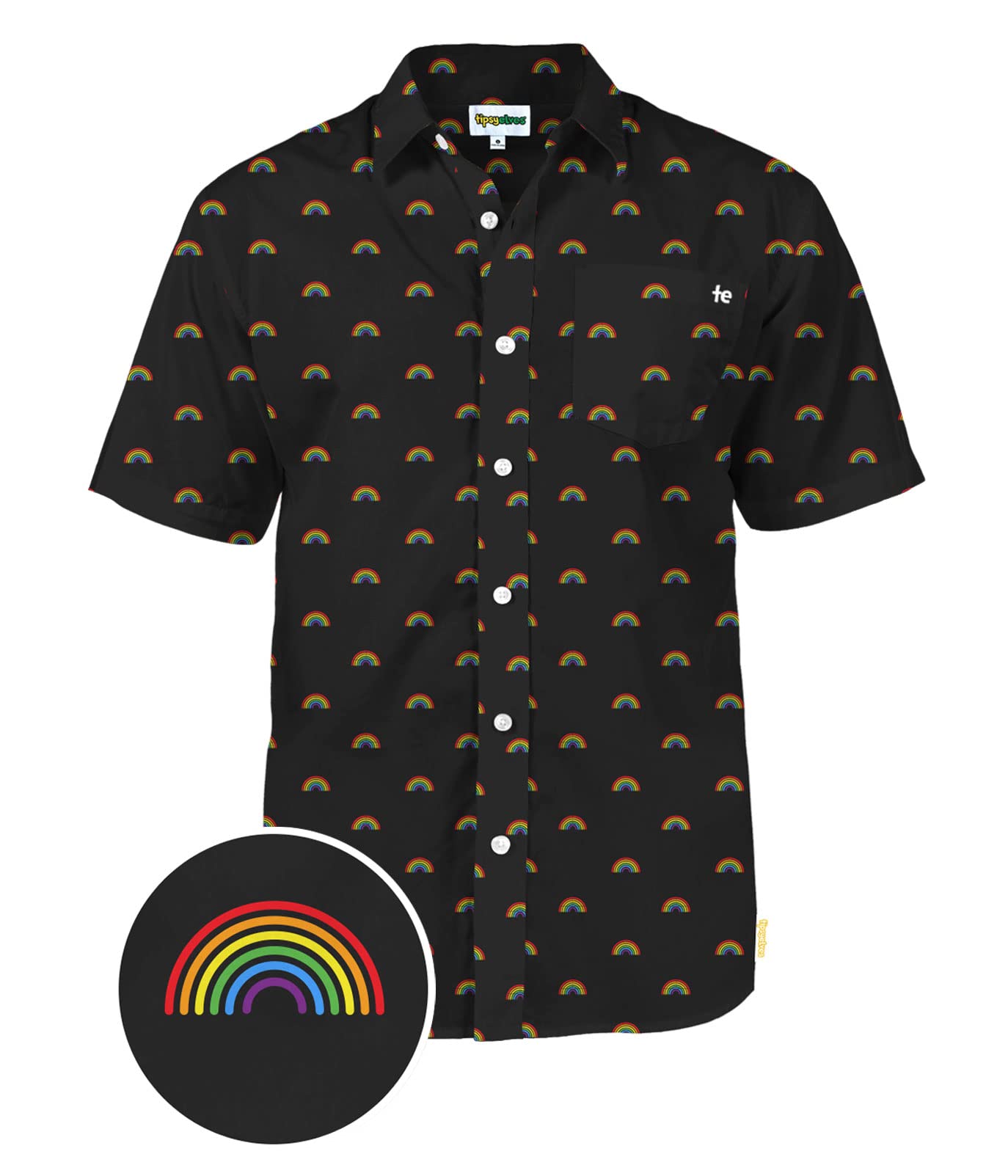 Men's LGBT Pride Button Down Shirts - Casual Rainbow Gay Pride Short Sleeve Shirt for LGBTQ+ Community | Perfect for Pride Parades, Festivals & Casual Wear