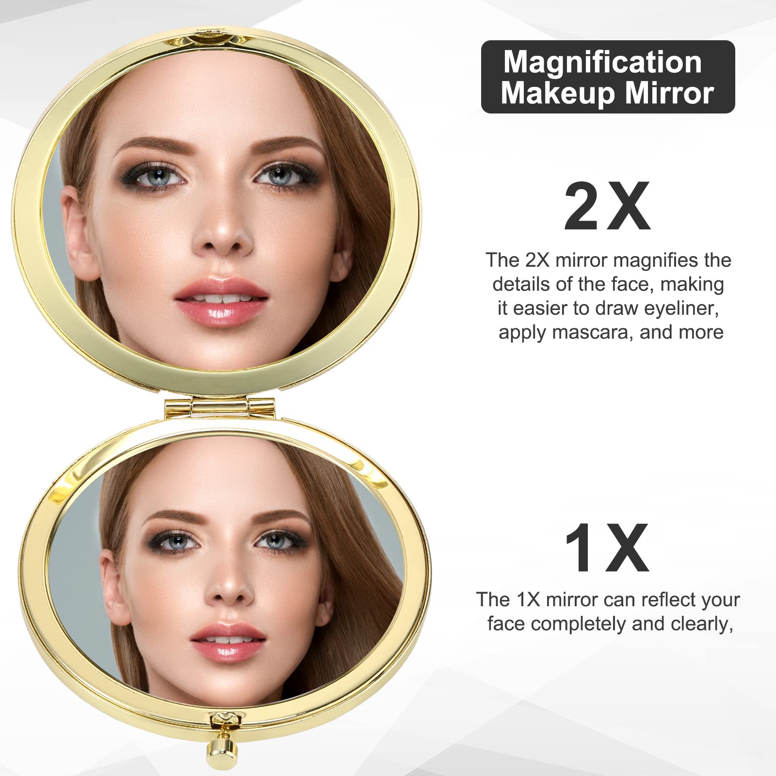 Yulejo 6-Piece 2X/1X Magnifying Makeup Mirror Set - 2.6