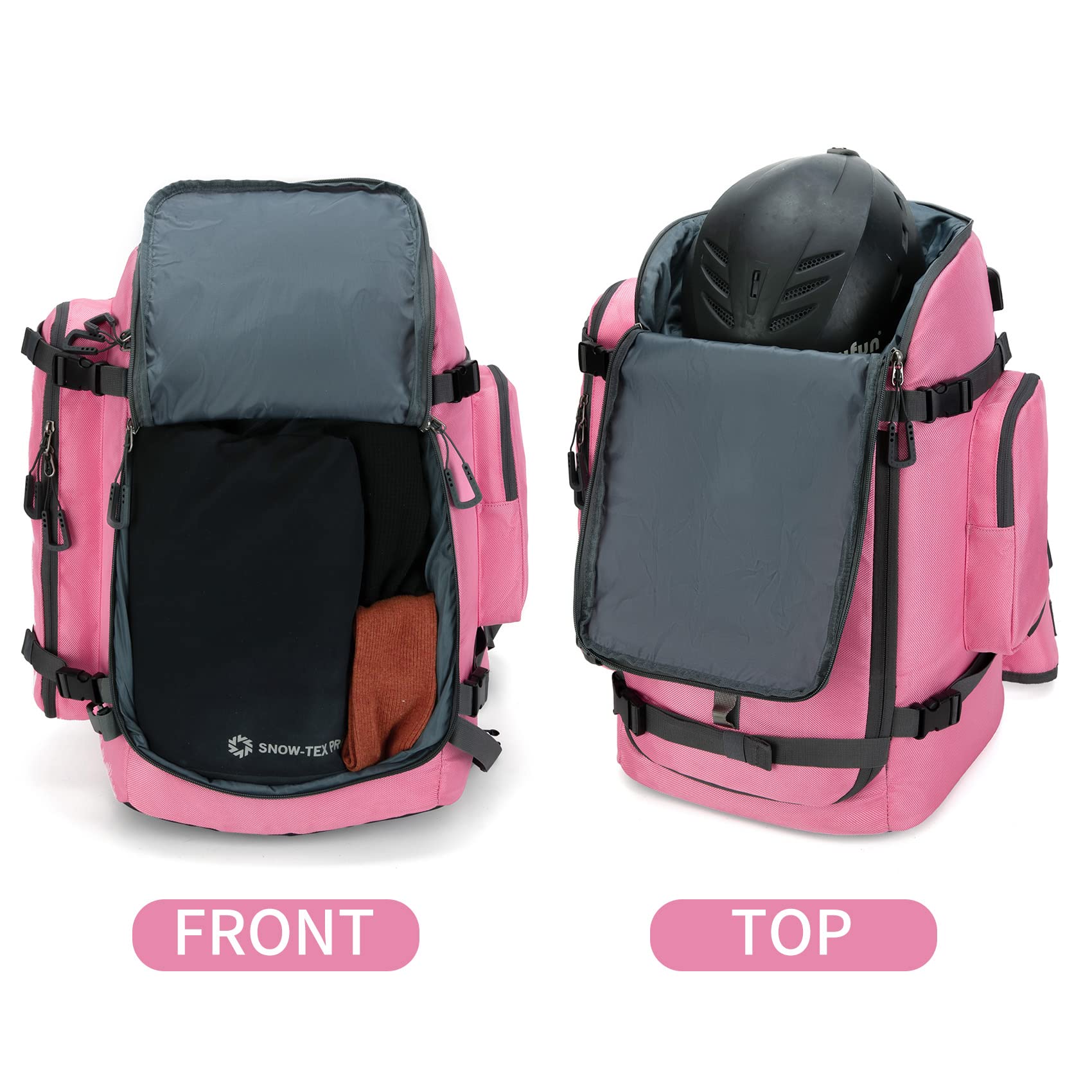 65L Waterproof Ski Boot Bag - 1680D Nylon Padded Duffle Backpack for Men, Women & Kids - Perfect for Ski Trips, Air Travel & Snowboarding Gear Storage