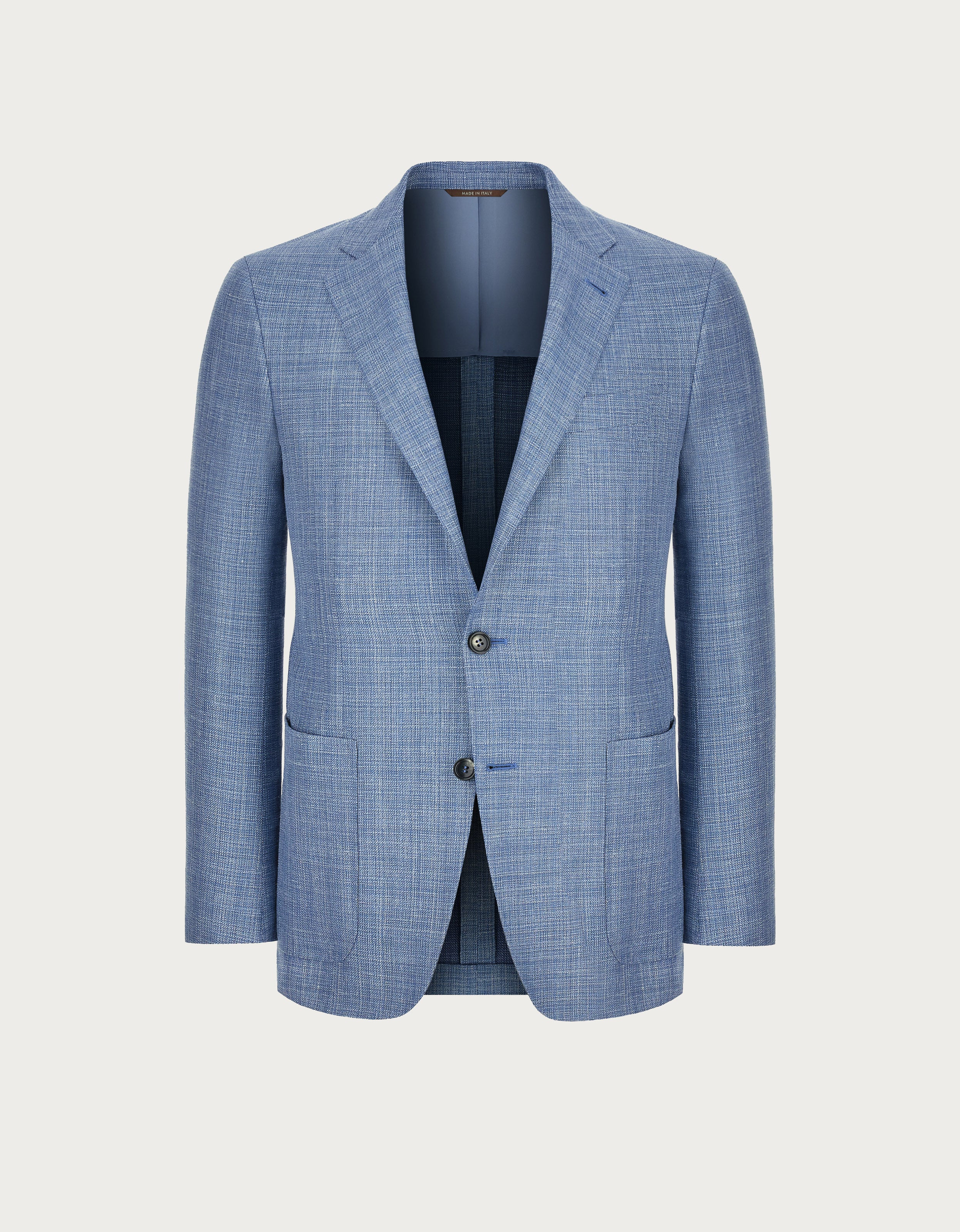 CANALI Blue Solid Kei Sport Coat for Men | Premium Italian Wool Blazer | Business, Office & Formal Events