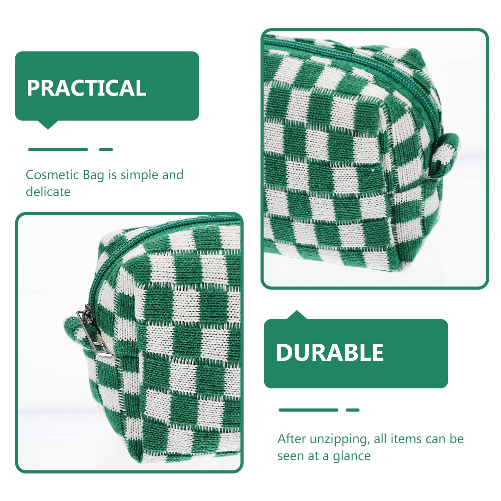 GALPADA Plaid Makeup Bag - Soft Woolen Yarn Zipper Cosmetic Pouch & Travel Toiletry Organizer for Women | Perfect for Daily Use, Travel, Gym & Gift Giving