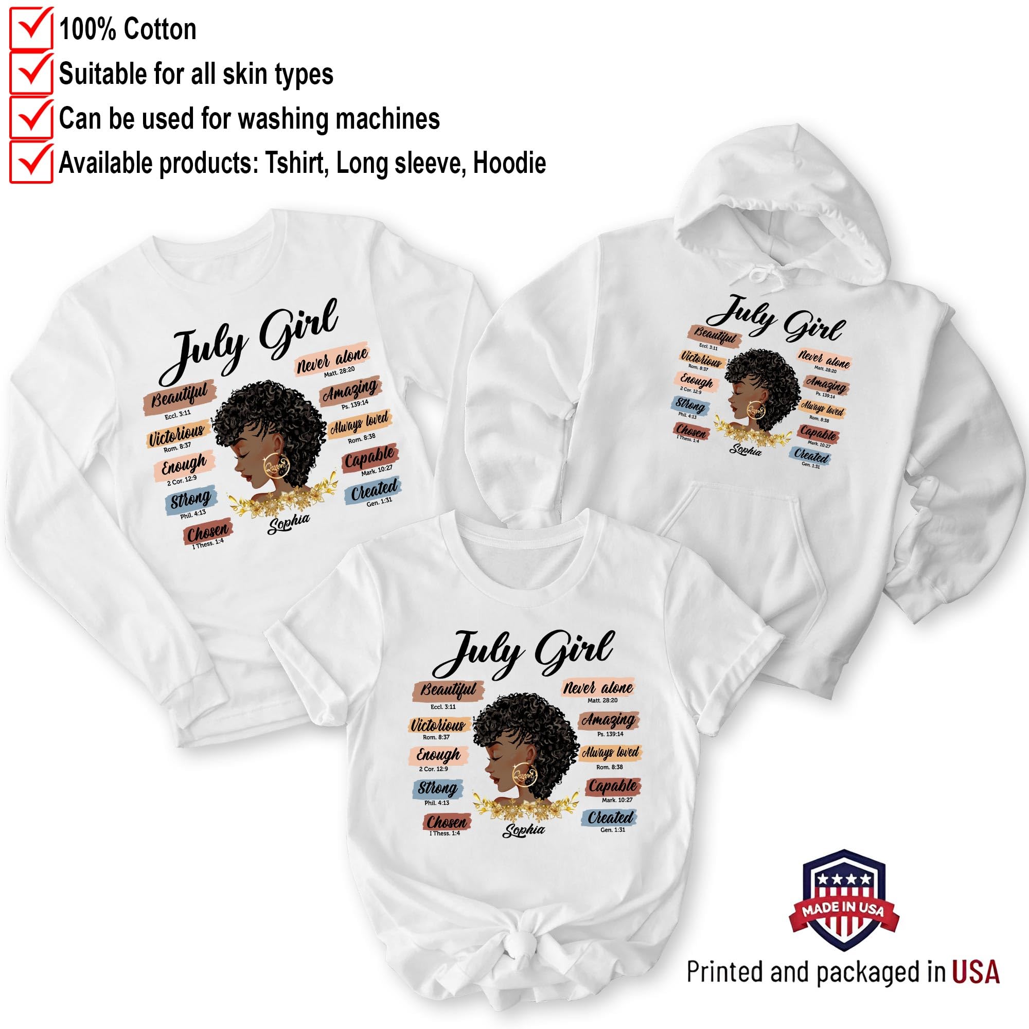 Custom July Birthday T-Shirts for Women - Personalized Birthday Gifts & Tees - Perfect for Summer Parties, Family Reunions & Birthday Celebrations