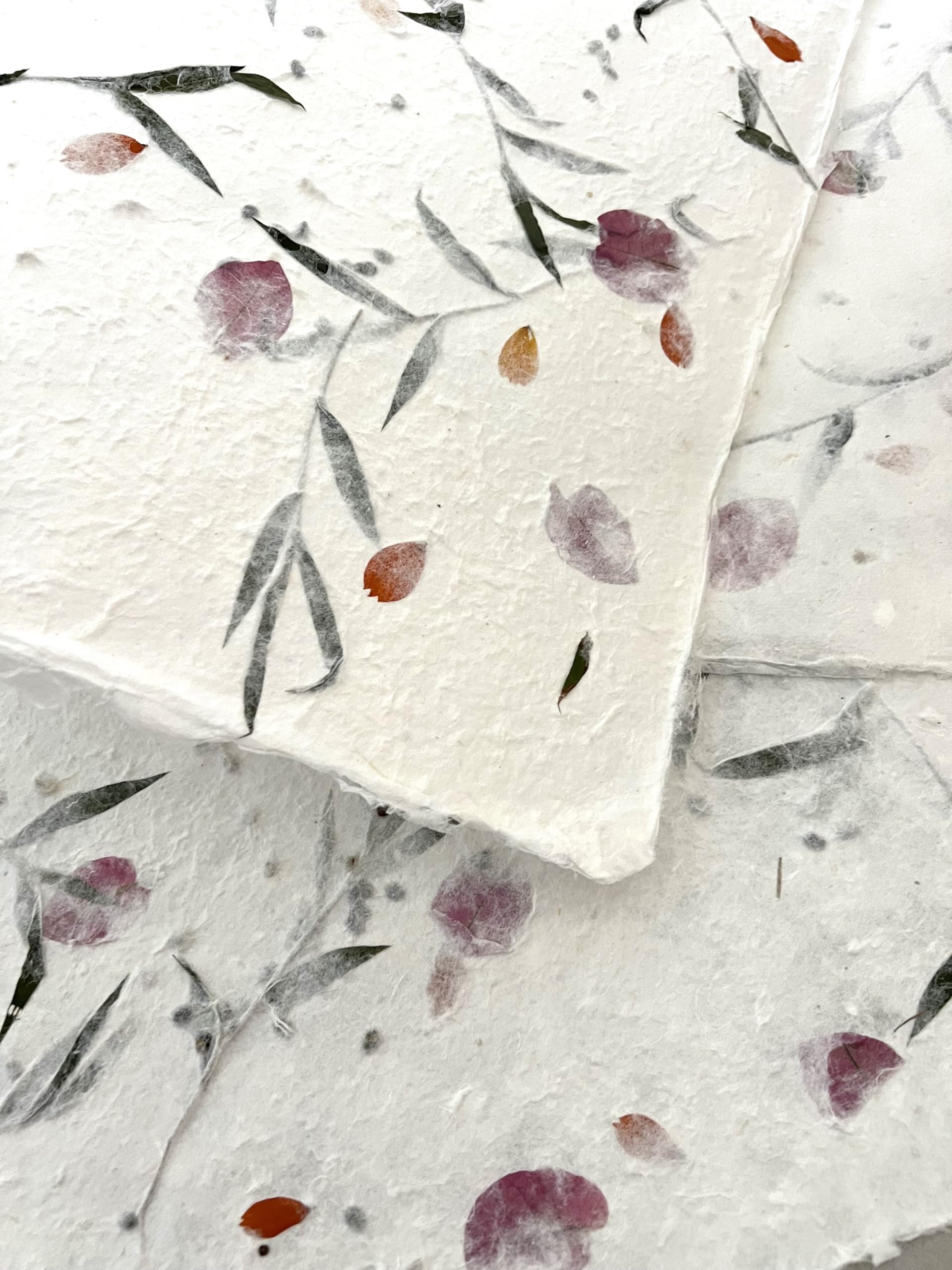 Handmade Mulberry Paper Sheets for Lampshades - Eco-Friendly Thick Green Craft Paper with Flower Leaf Designs | Perfect for DIY Lighting, Scrapbooking & Home Decor Projects