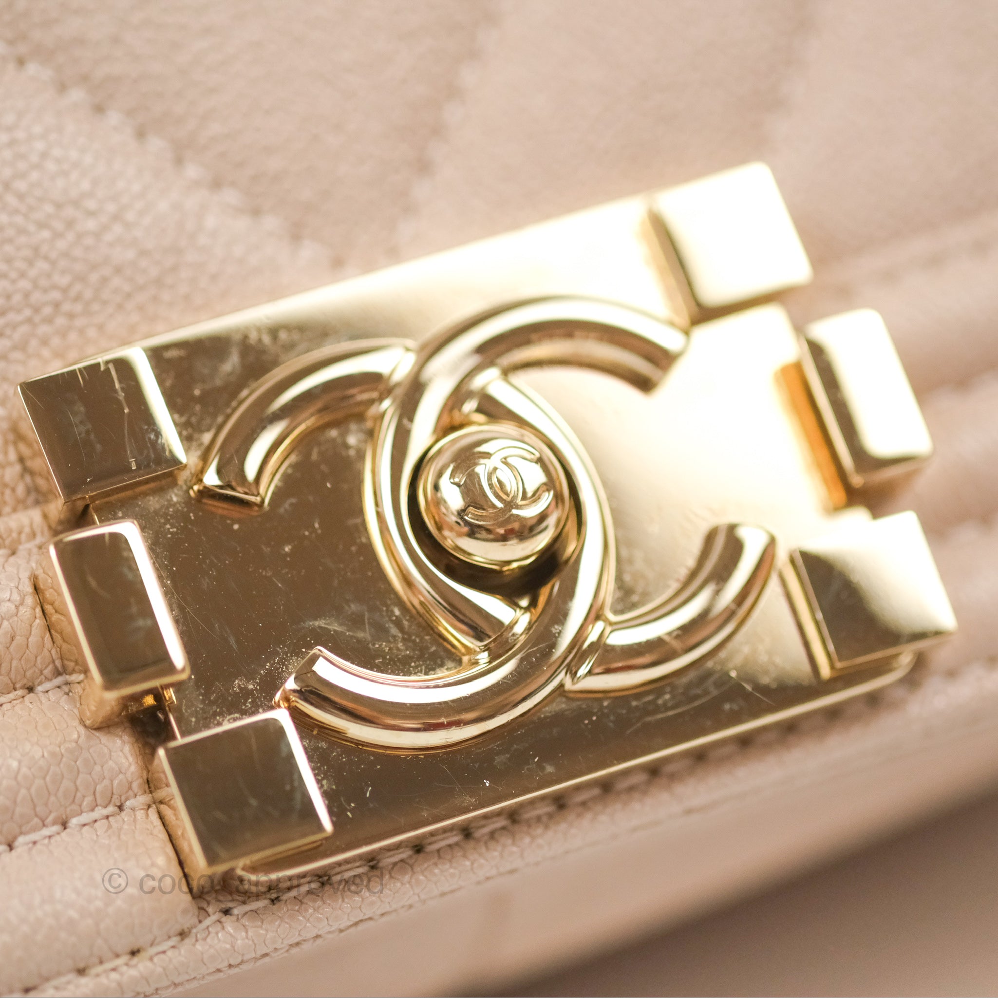 Chanel Chevron Medium Boy Bag in Nude Pink Caviar Leather with Gold Hardware - Perfect for Date Night & Special Occasions