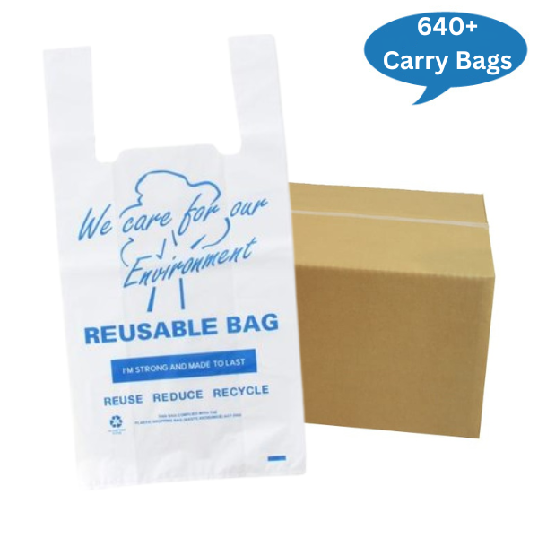 Eco-Friendly Reusable Printed Plastic Grocery Bags 35UM - Durable Shopping Totes for Groceries, Retail & Farmers Market Use