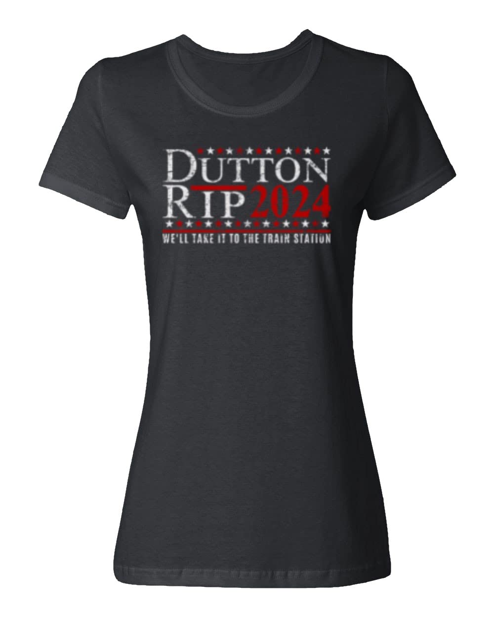 Dutton Rip 2024 Yellowstone Train Station Ladies' Crewneck T-Shirt | Yellowstone Inspired Women's Tee | Perfect for Fans, Casual Wear & TV Show Merchandise