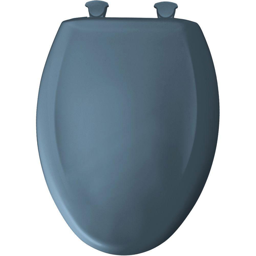 Bemis Slow Close Elongated Toilet Seat with STA TITE Hinges - Denim Blue 529781 - Durable, No-Slip Design for Home, Bathroom & Commercial Use
