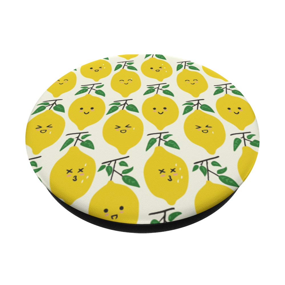 Stylish Lemon Print PopGrip - Swappable Phone Grip for iPhone & Android - Perfect Gift for Teen Girls & College Students - Great for Dorm Decor, Back-to-School & Summer Accessories