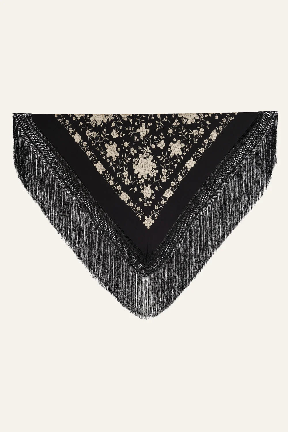 Panorama Manila Shawl - Elegant Floral Embroidered Scarf for Women - Perfect for Weddings, Parties & Special Occasions