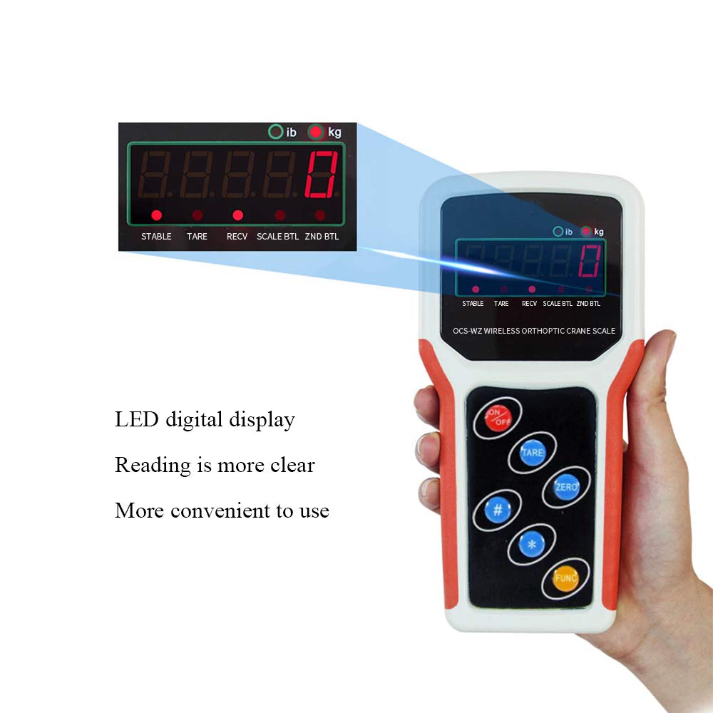 MXBAOHENG 3T Wireless Digital Crane Scale with Remote Control - 3000kg/6600lb Capacity, Rechargeable Hanging Scale for Construction, Shipping, and Industrial Weighing