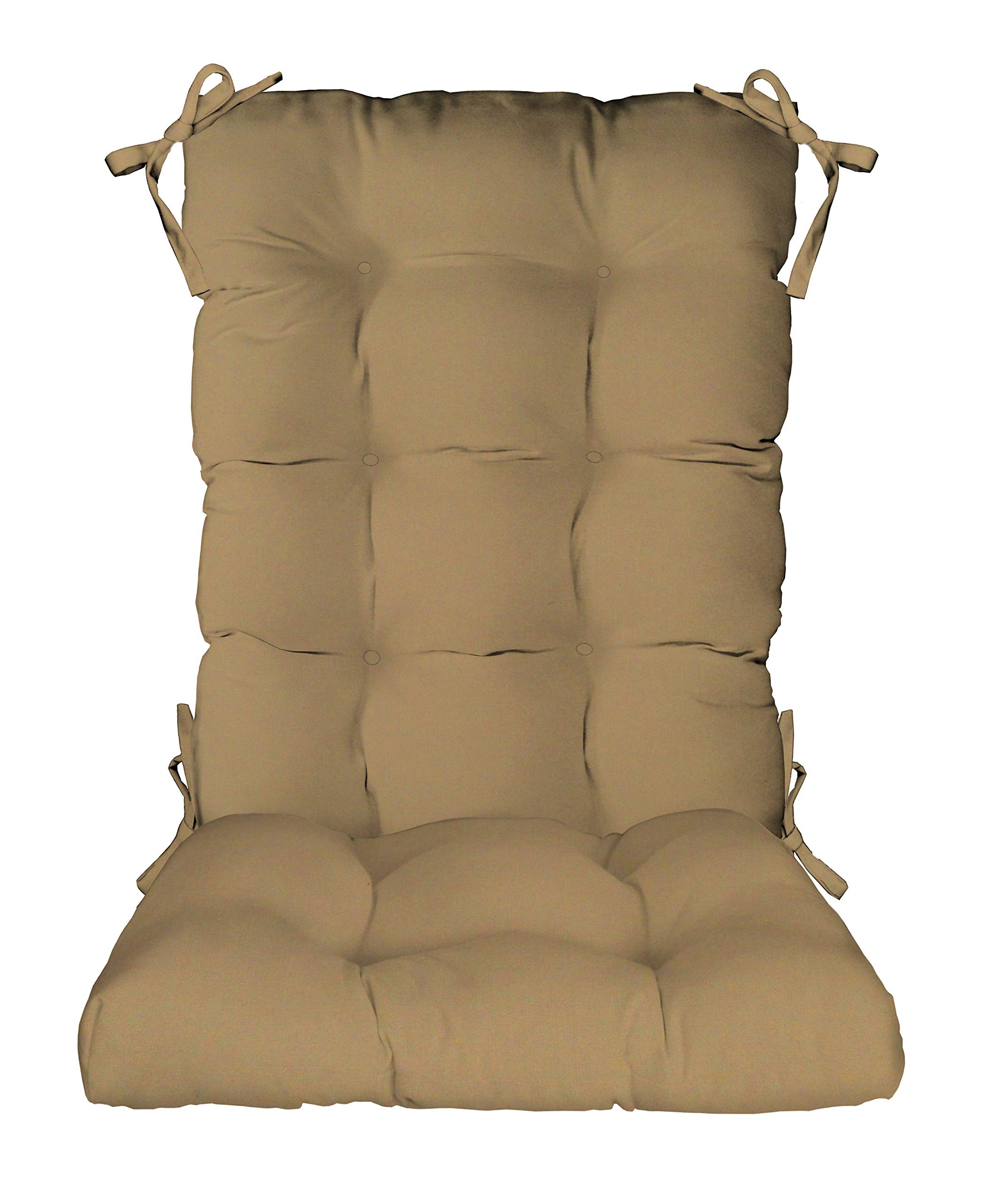 RSH Décor Indoor Outdoor Sunbrella Tufted Rocker Cushion - Waterproof & UV Resistant Patio Chair Pad - Available in Multiple Sizes & Colors (Standard, Canvas Antique Beige) - Perfect for Porch, Garden, Poolside & Deck Relaxation