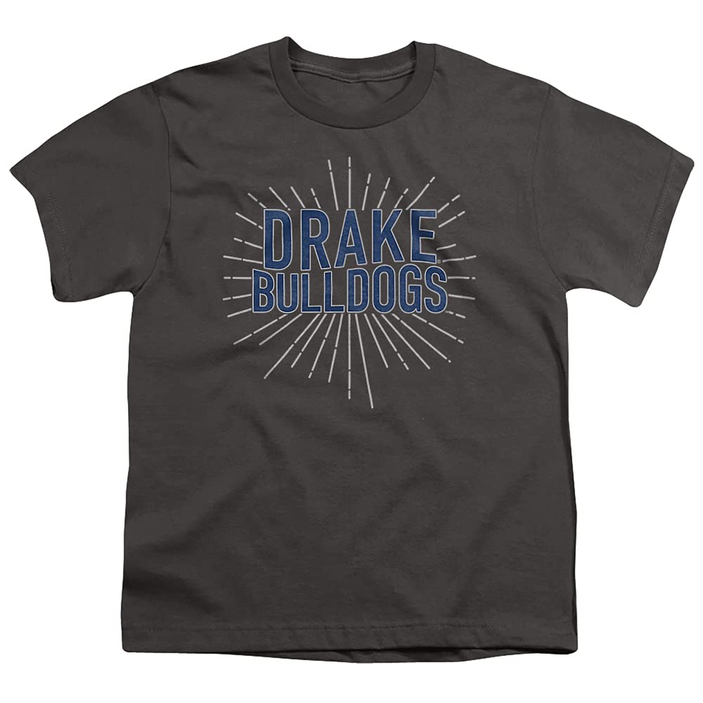 Drake University Official Burst Unisex Youth T-Shirt - Charcoal, X-Large | Comfortable College Apparel for School Spirit & Campus Events