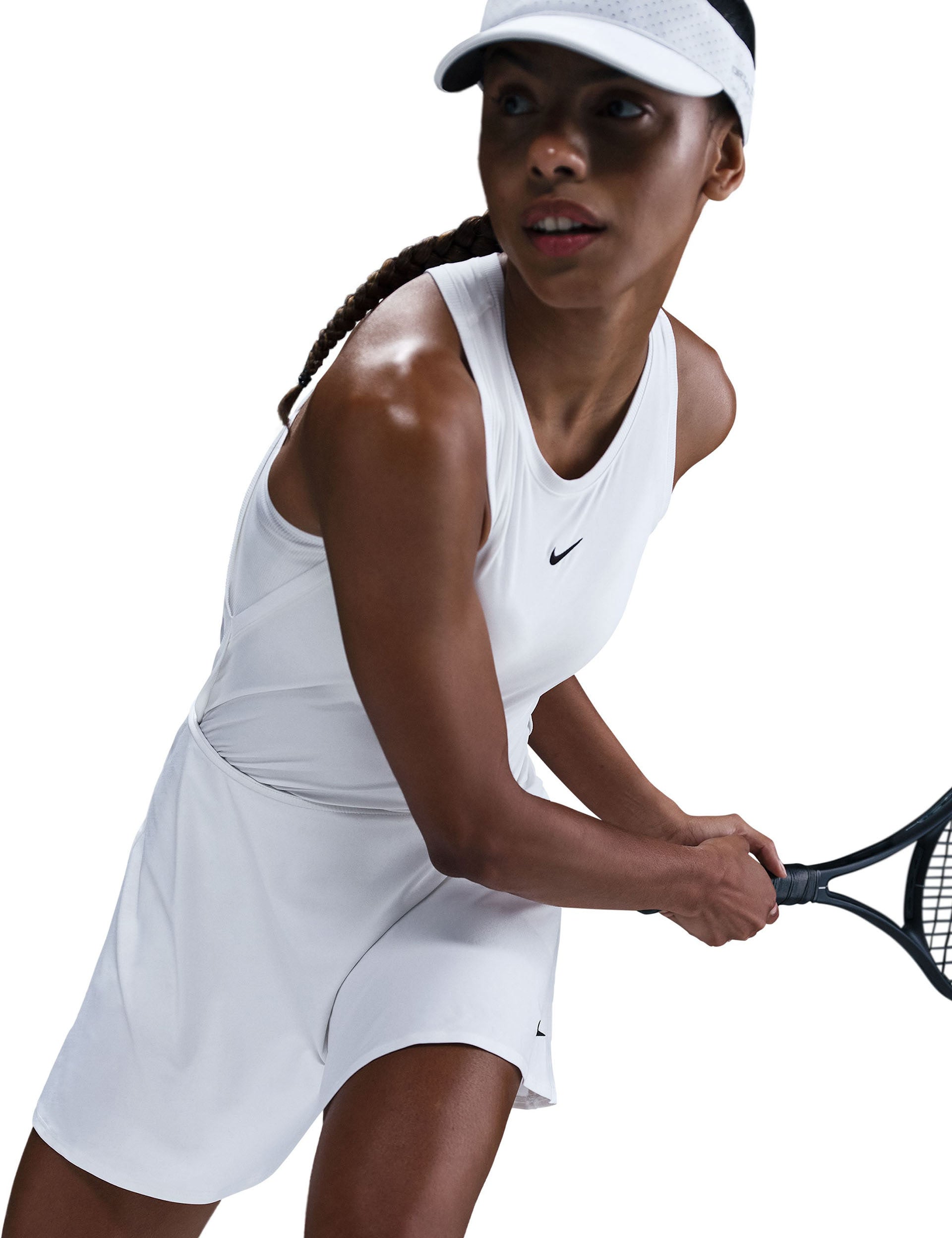 Victory Dri-FIT Flouncy Tennis Skirt for Women - Breathable Moisture-Wicking Athletic Skirt in White/Black - Perfect for Tennis, Pickleball & Gym Workouts