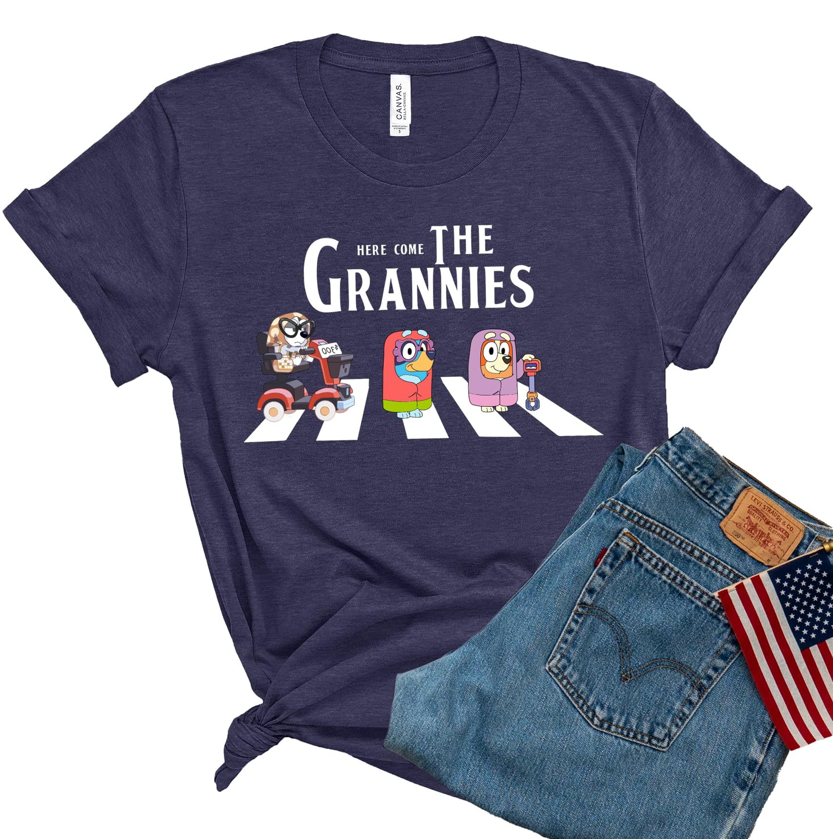 Here Come The Grannies Matching Family T-Shirts - Birthday Outfit for Boys & Girls - Blue Dog Lover Shirts for Toddler, Youth & Adult - Perfect for Family Reunions, Birthday Parties & Pet-Themed Events