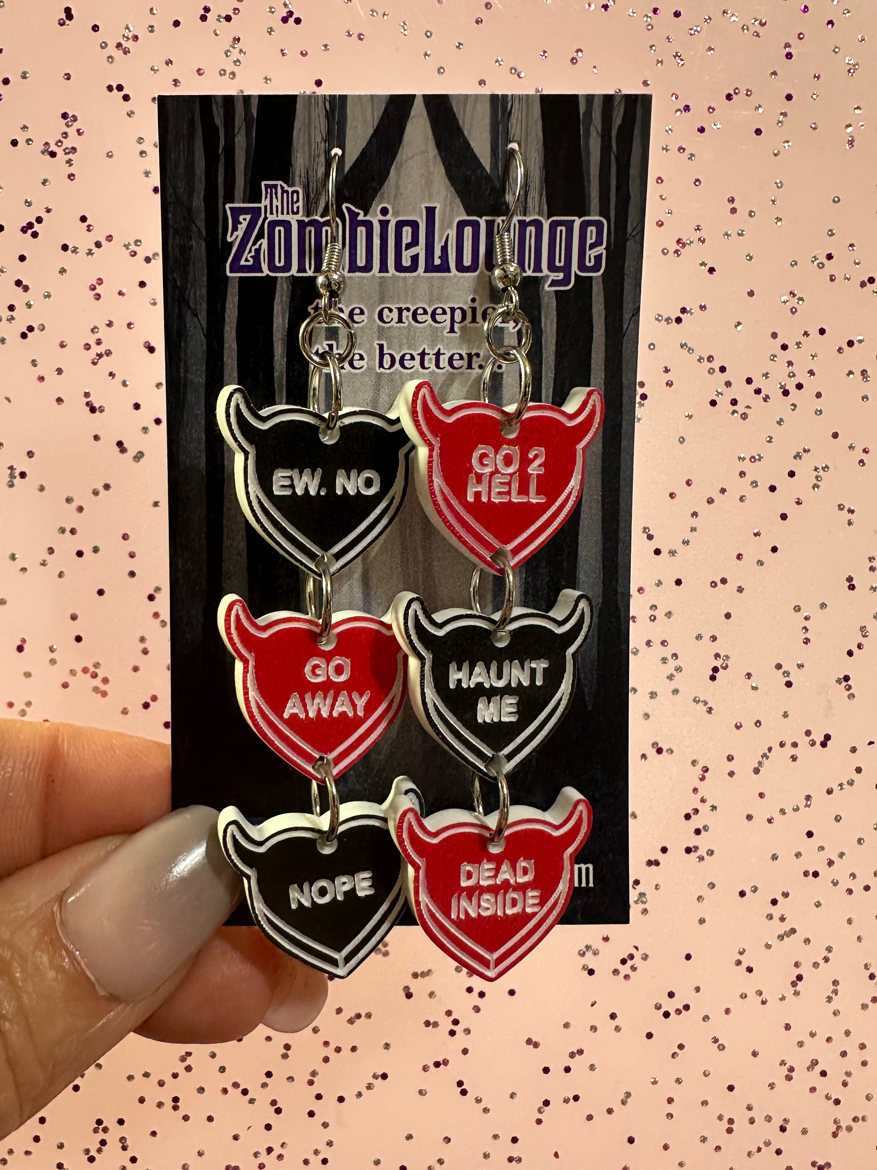 Valloween Candy Hearts Earrings - Sweet Valentine's Day Jewelry for Women | Perfect Gift for Girlfriend, Wife, or Best Friend | Cute Accessories for Parties, Dates, and Special Occasions