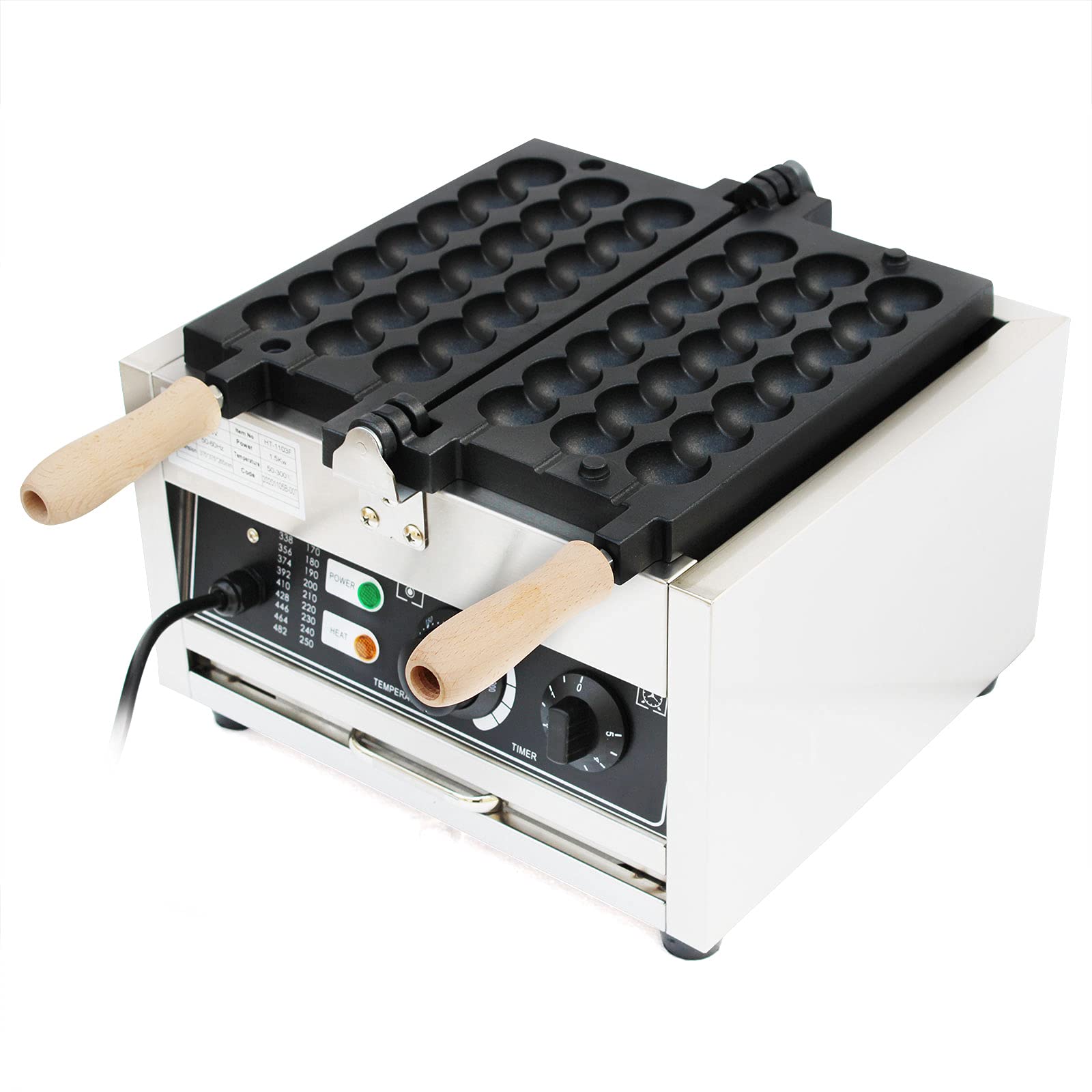 KELIBI 1500W Commercial Electric Skewer Waffle Maker with Non-Stick Pan, Donut Ball Waffle Baker Machine with Adjustable Timer & Temperature Control - Perfect for Bakeries, Restaurants, Cafes, and Breakfast Catering Services