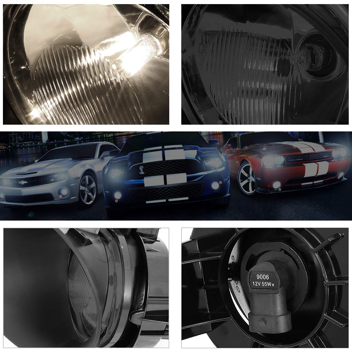 Smoked Lens Front Bumper Fog Light Kit with Bezel & Switch for 2002-2009 Ram Pickup - Perfect for Night Driving & Off-Road Adventures