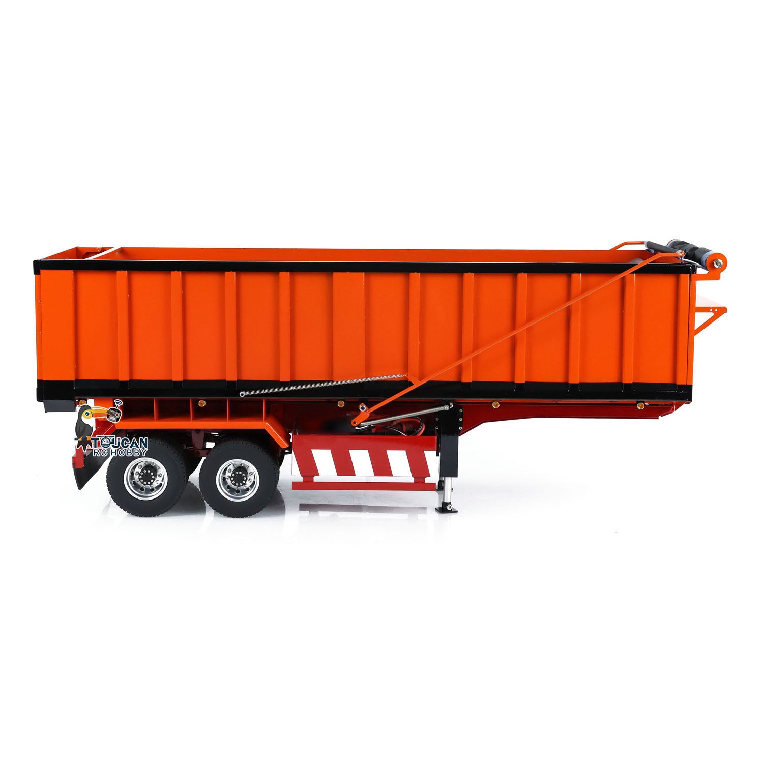 1/14 Scale Metal Hydraulic Dump Trailer with Electric Legs for TAMIYA RC Tractor Truck - DIY Remote Control Tipper Model with Pump & ESC - Perfect for RC Construction Vehicle Simulation and Collectors