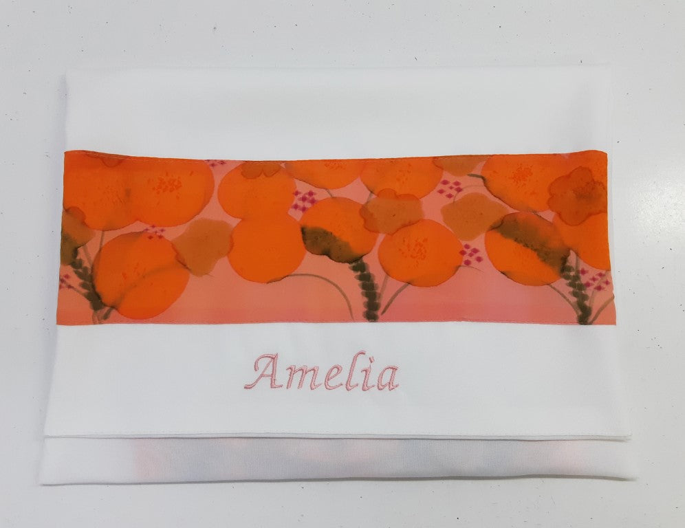 Floral Peach Silk Tallit for Women - Elegant Bat Mitzvah Prayer Shawl | Jewish Ceremonial Scarf for Girls & Women | Perfect for Synagogue, Weddings & Religious Celebrations