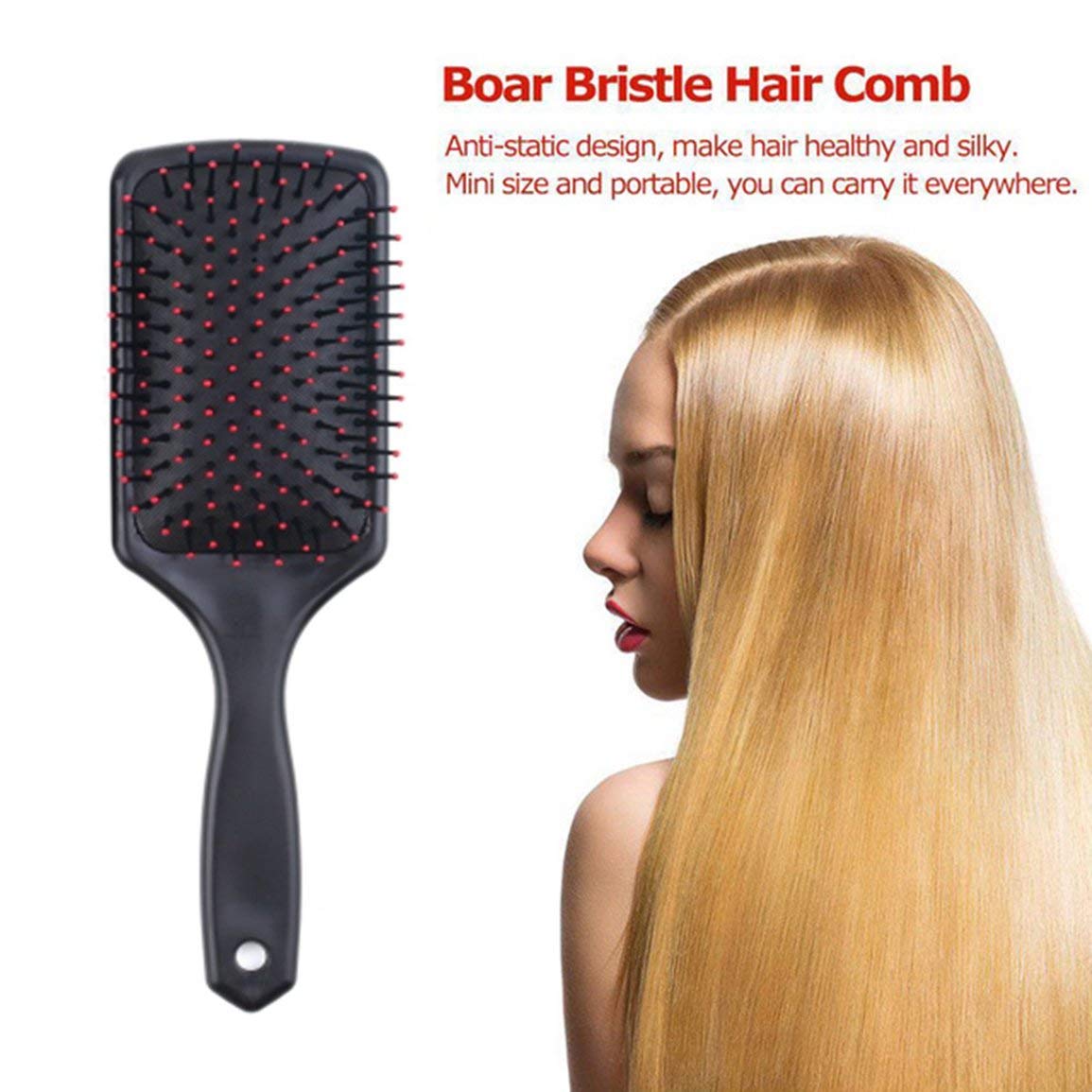 Professional Hair Scalp Massage Brush - Plastic Paddle Cushion Comb for Healthy Hair Growth & Styling | Reduces Hair Loss | Perfect for Home Spa, Salon & Daily Hair Care (Random Color)