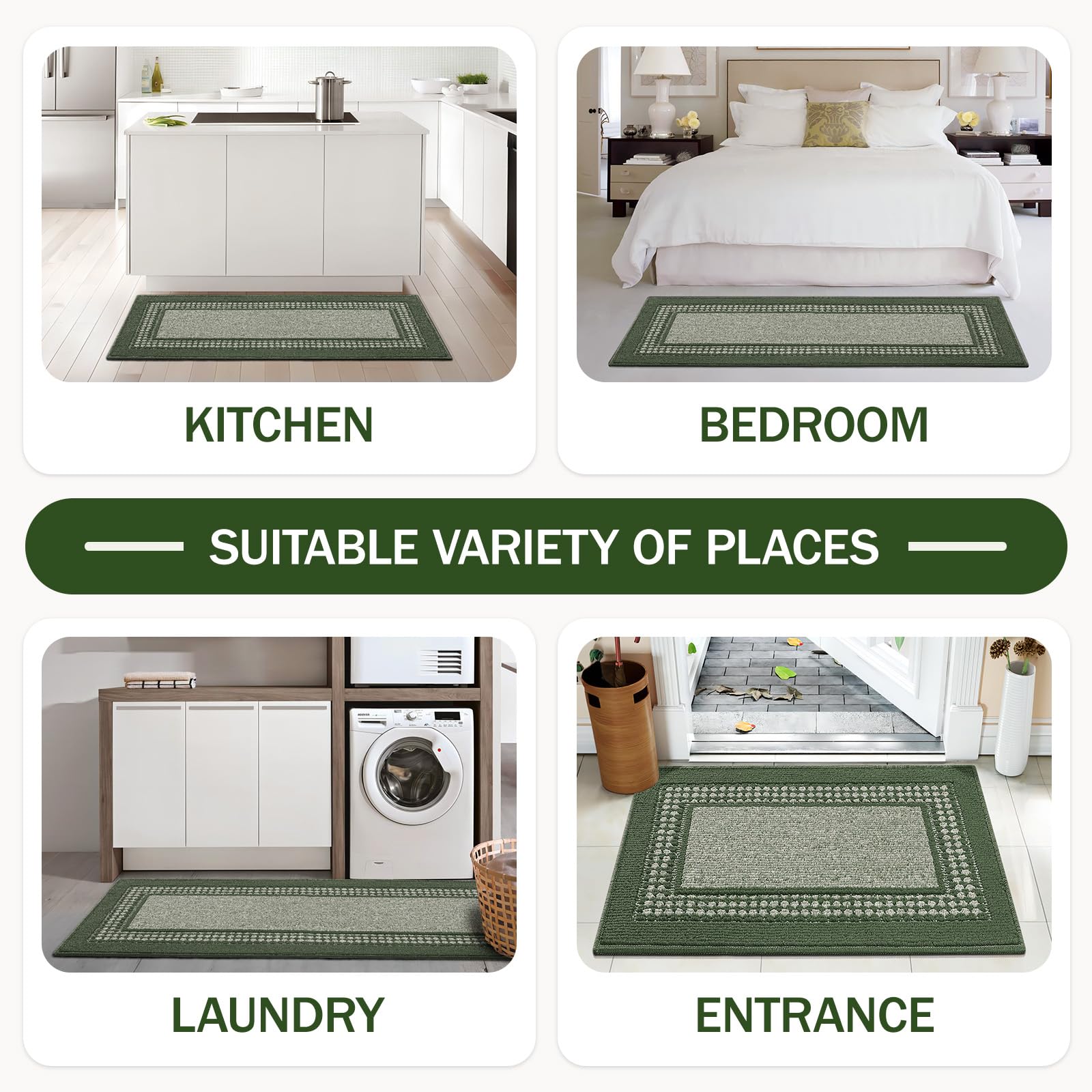 Non-Slip Absorbent Kitchen Runner Rug - 19.5