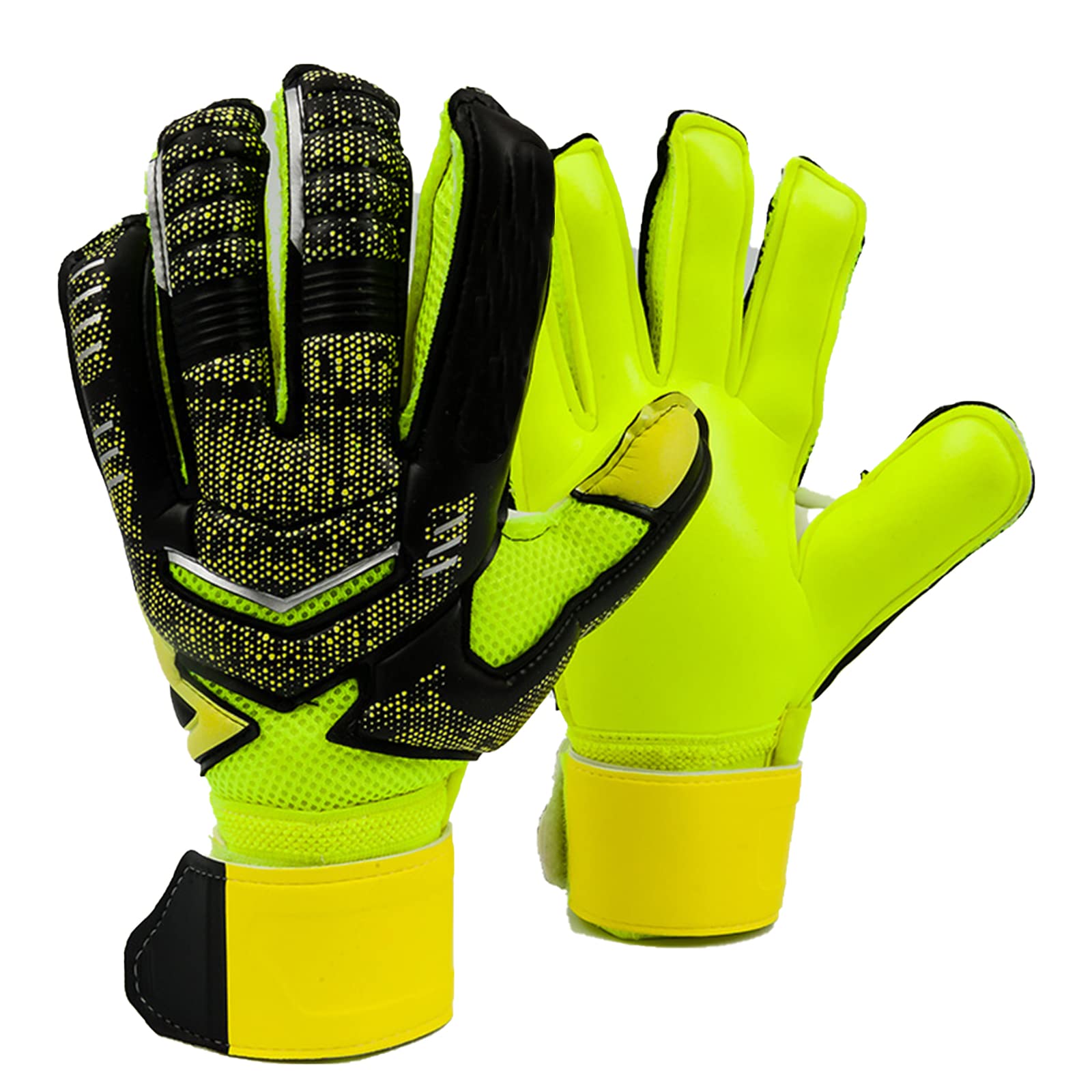 SPITO Professional Soccer Goalkeeper Gloves for Kids, Youth & Adults - Thickened Latex, Breathable, Wear-Resistant with Finger Guards & Adjustable Velcro Strap | Perfect for Training, Matches & Goalkeeper Practice