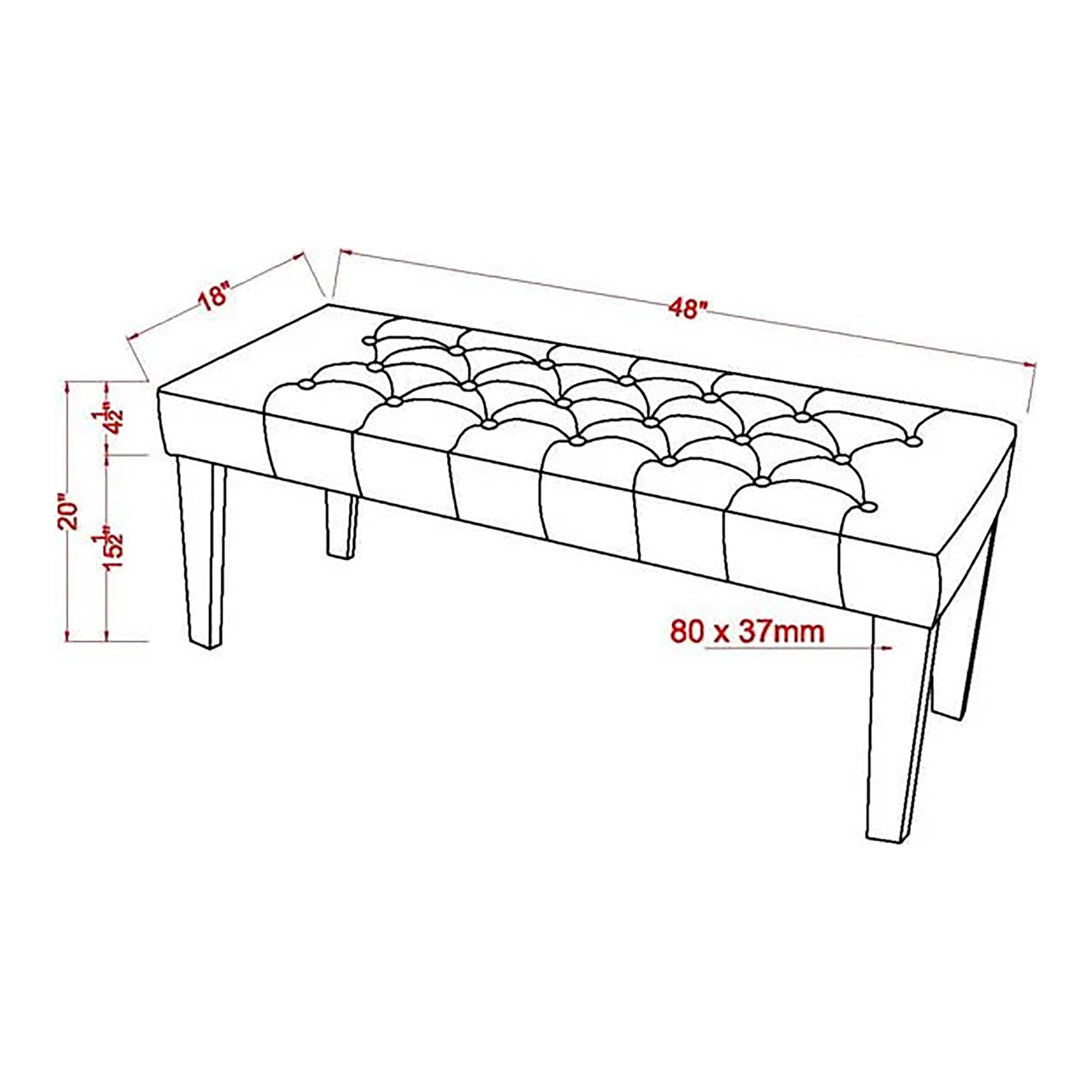 Eliza Contemporary Blue Fabric Bench with Acrylic Legs - Modern Entryway, Bedroom, or Living Room Seating Furniture