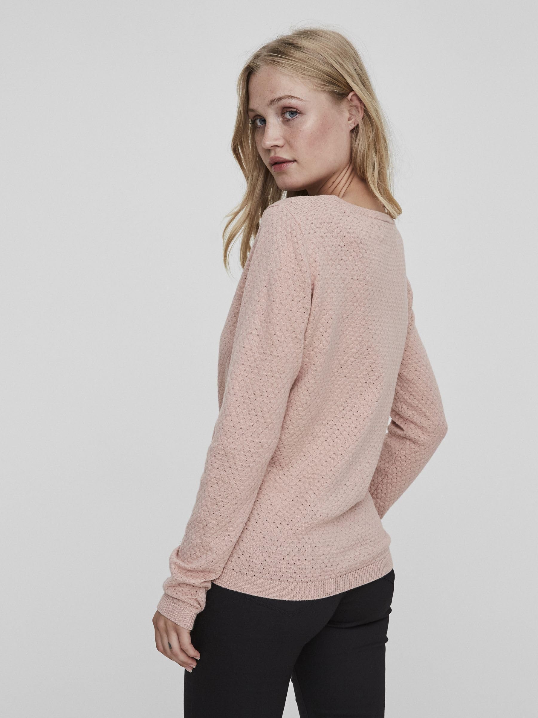 VERO MODA Women's VMcare Structure Long Sleeve O-Neck Blouse Jumper - Elegant Office Wear & Casual Outfits for Women