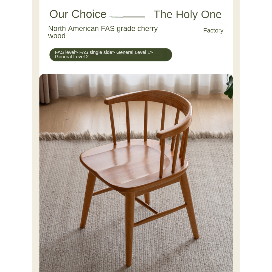 Solid Wood Swivel Chair in Oak, Black Walnut & Cherry Finish - Perfect for Home Office, Study Room & Executive Workspaces