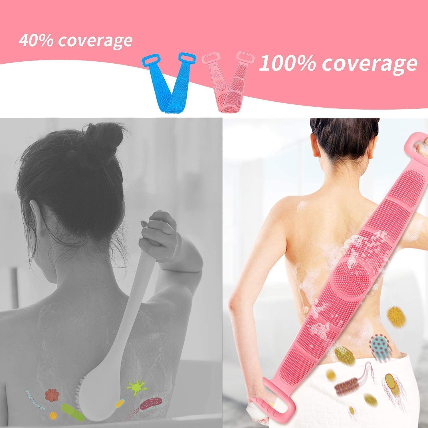 YUXANA Silicone Body Scrubber - Exfoliating Shower Brush for Deep Cleaning & Massage - Perfect for Men & Women