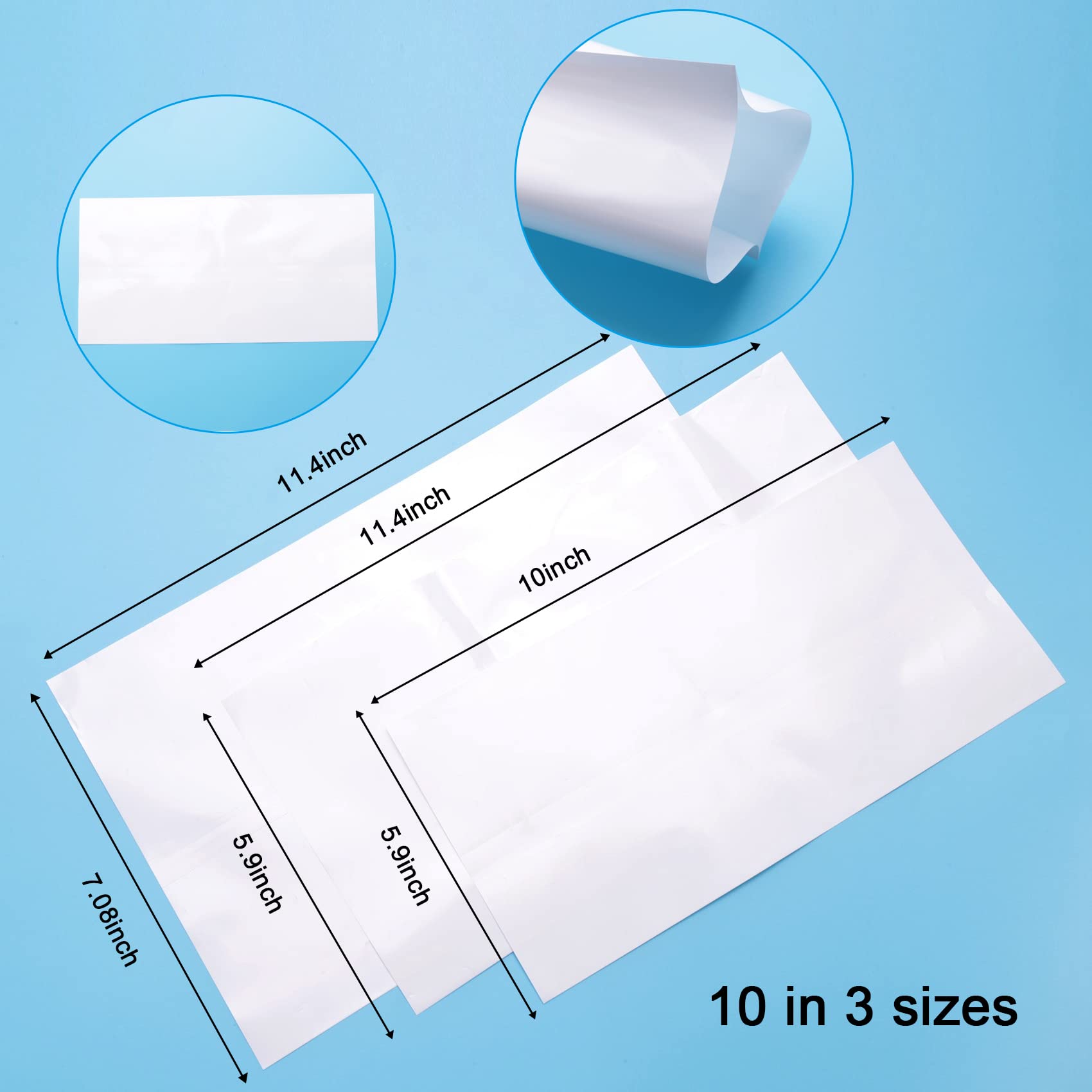 Garta 30Pcs Sublimation Shrink Wrap Film - 3 Sizes Heat Transfer Shrinkable Bags for Mugs, Tumblers & Cups (White/Clear) - Perfect for DIY Crafts, Gift Wrapping & Drinkware Protection