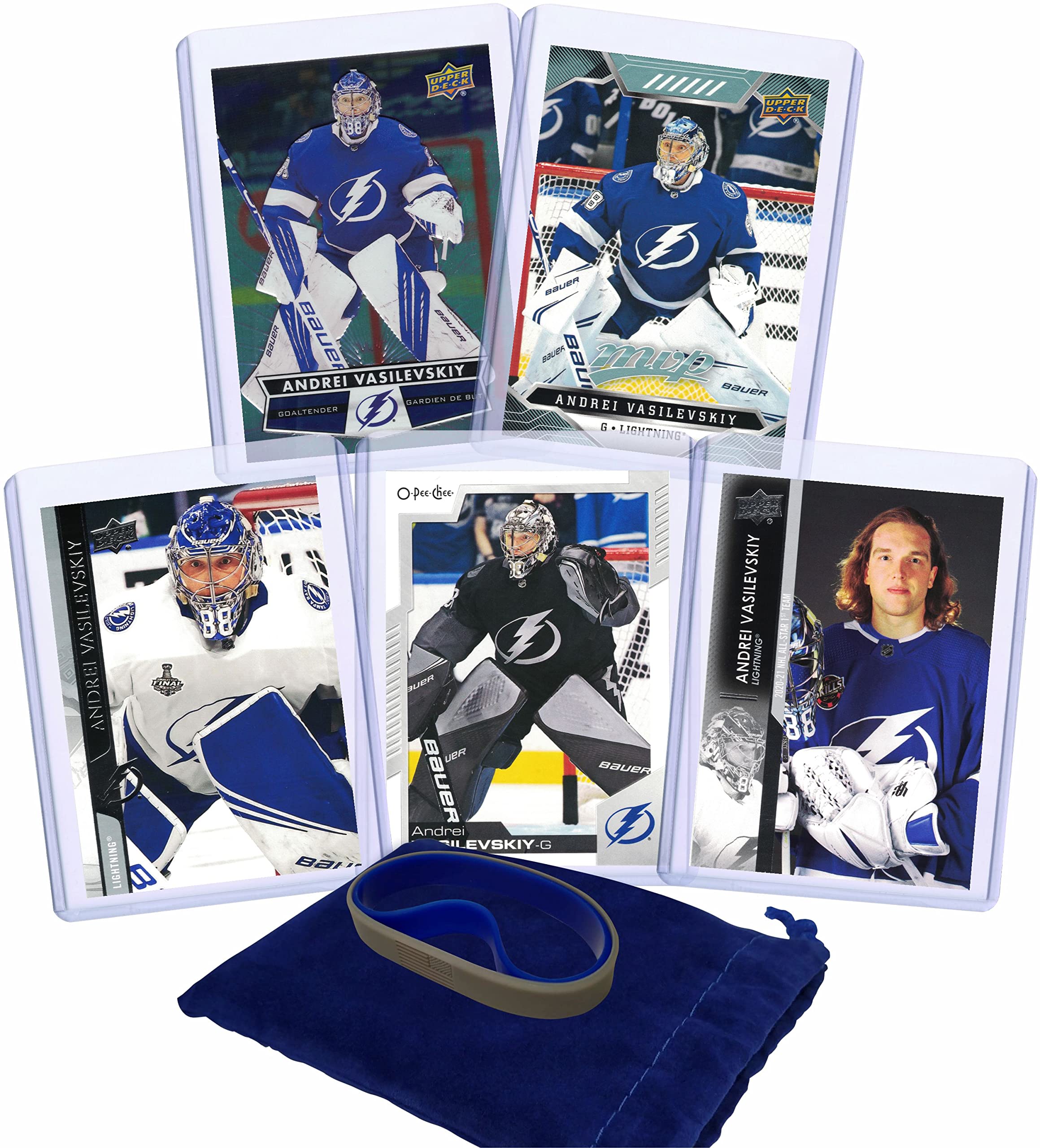 Andrei Vasilevskiy Tampa Bay Lightning Hockey Trading Cards (5-Pack) - NHL Player Collectible Sports Memorabilia for Fans & Gift Giving