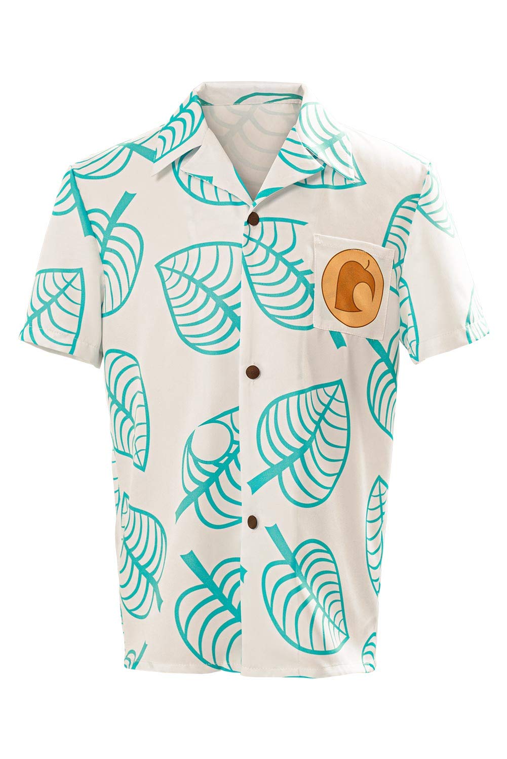 Unisex Animal Crossing Tom Nook Cosplay Shirt - Short Sleeve Button Up Top for Anime Conventions & Game Themed Parties
