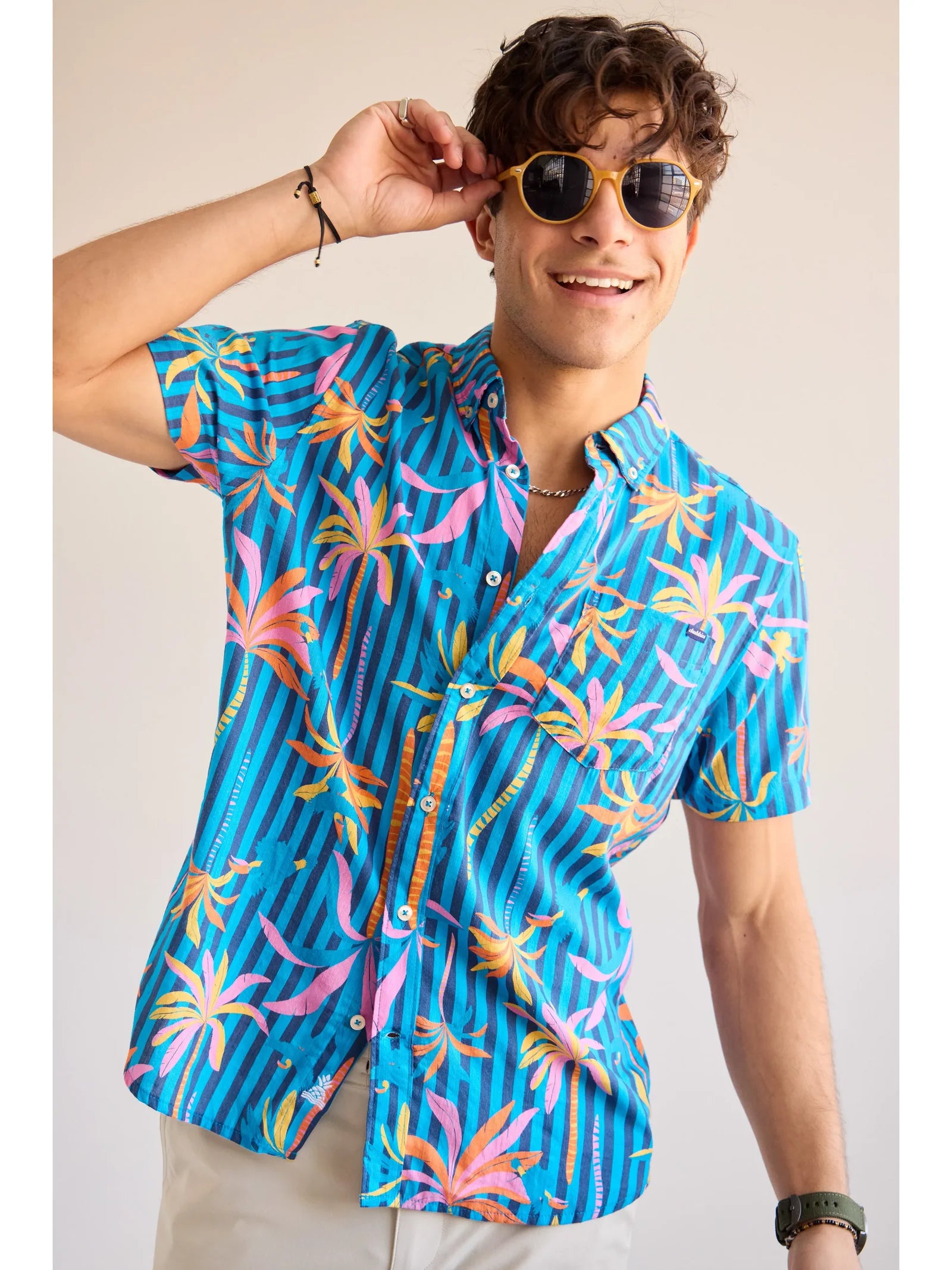 Chubbies The Wild Blue Short Sleeve Sport Shirt - Breathable Performance Polo for Men - Bright Blue Athletic Shirt for Golf, Tennis & Casual Wear