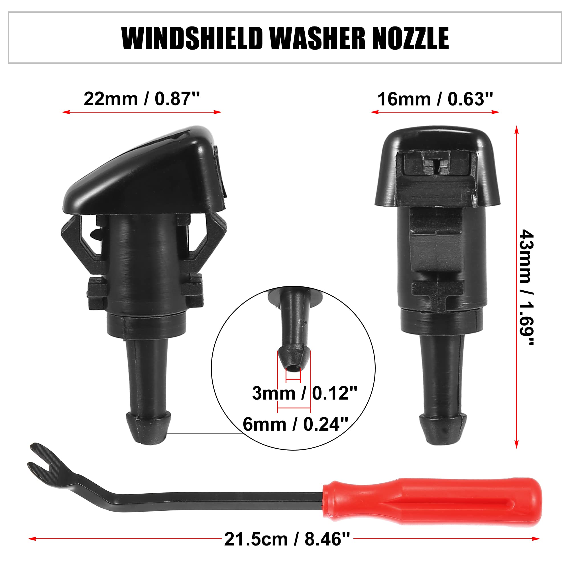 X AUTOHAUX 12-Piece Front Windshield Wiper Washer Nozzle Spray Jet Kit 5113049AA - Compatible with Chrysler 300C (2004-2010), Chrysler 300C Touring (2004-2010), Dodge Charger (2005-2010) - Easy Installation, Improved Windshield Cleaning for Safe Driving in Rain & Snow